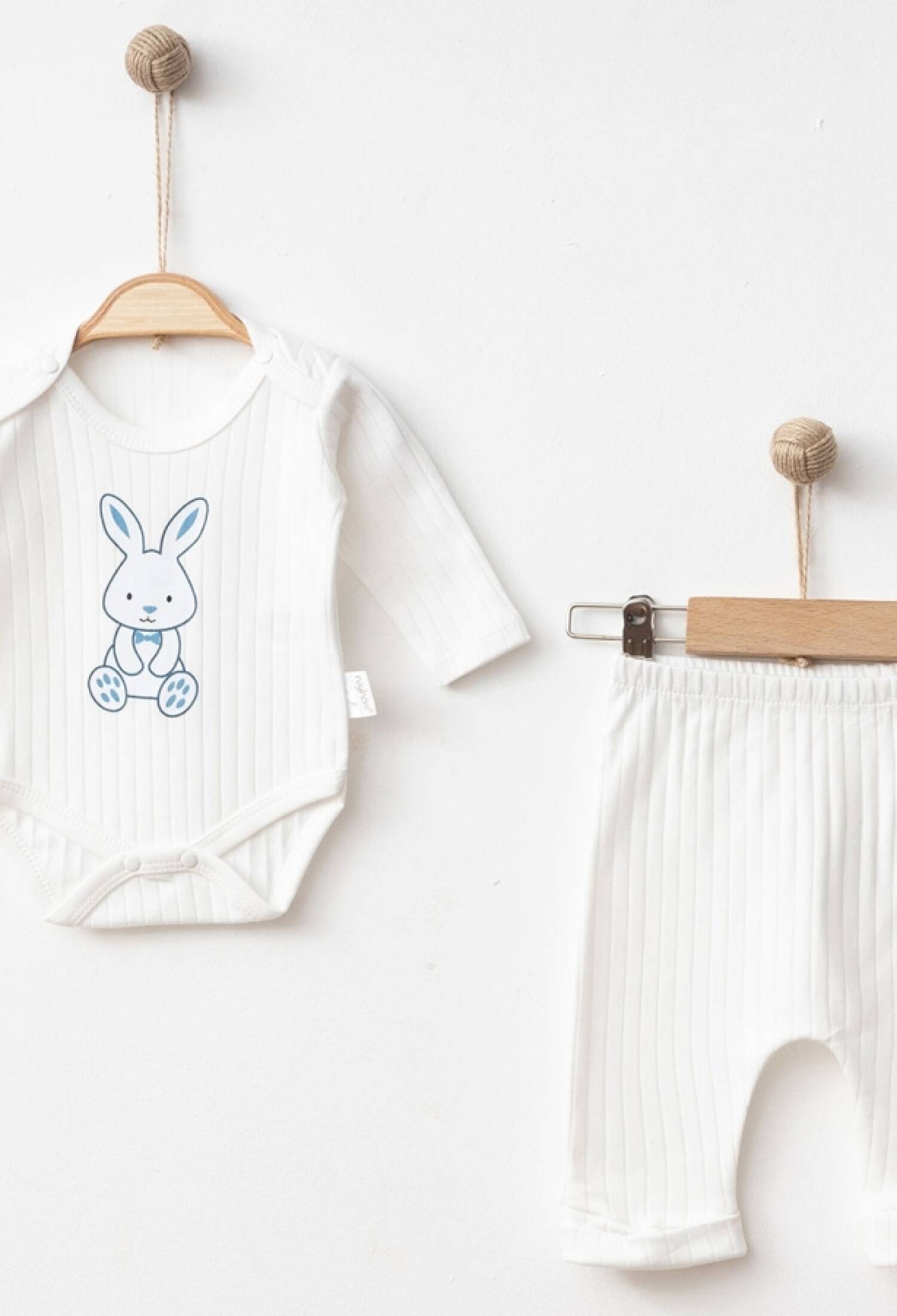 Tavşan Baskılı Raporlu Unisex Bebe Takım - Brand: NAYINOM - Kids & Bby Clothes From Peralane Kids Turkey