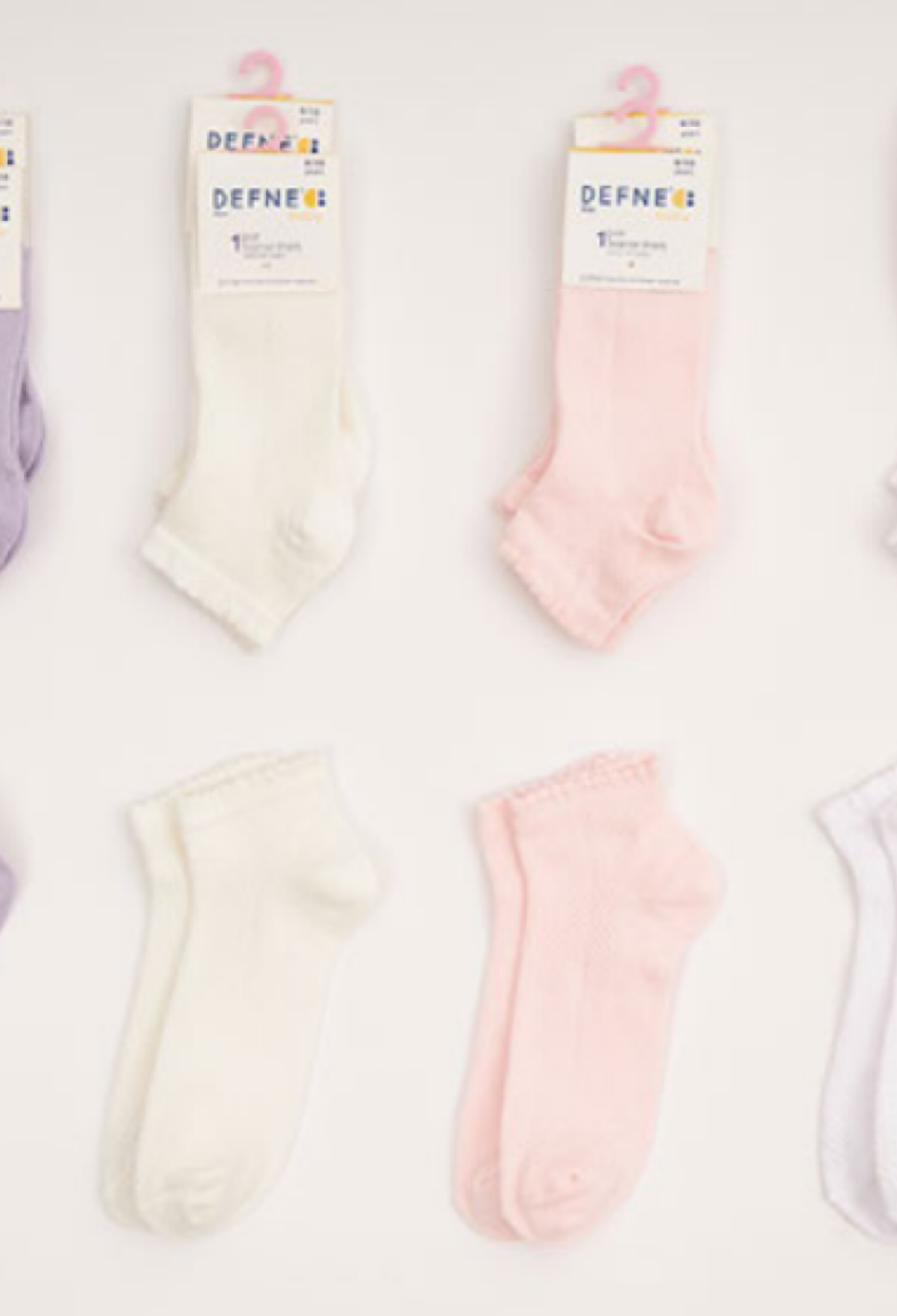Toptan 12 Çift Kız Çocuk Patik Çorap 1064-DFNÇ-1PK002-23(9-10) - 1064-DFNÇ-1PK002-23(9-10) - Brand: Defne - Kids & Bby Clothes From Peralane Kids Turkey