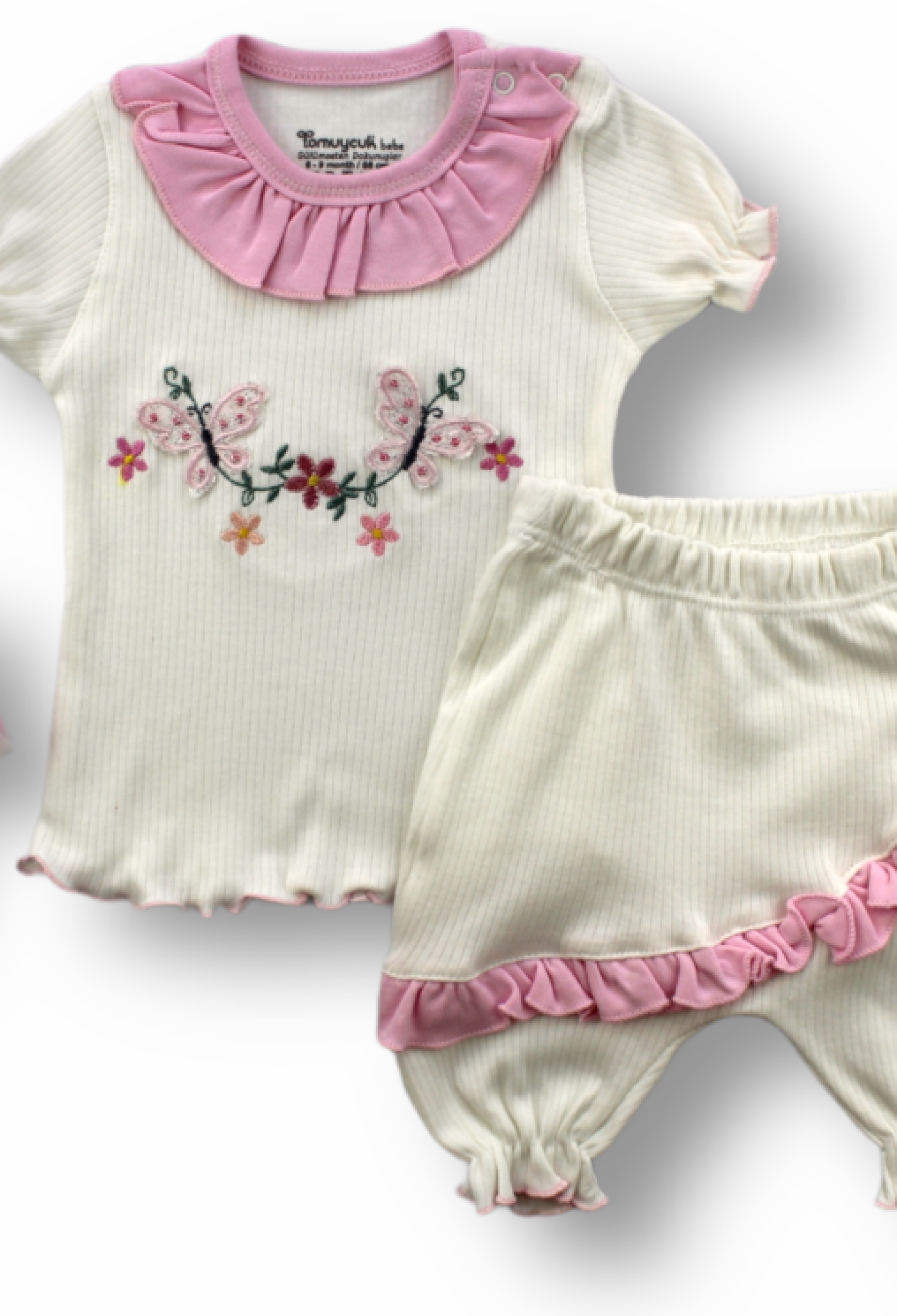 Toptan Bebek 3'lü Tişört Şort ve Saç Bantlı Takım 6-18M 1074-75510 - 1074-75510 - Brand: Tomuycuk - Kids & Bby Clothes From Peralane Kids Turkey