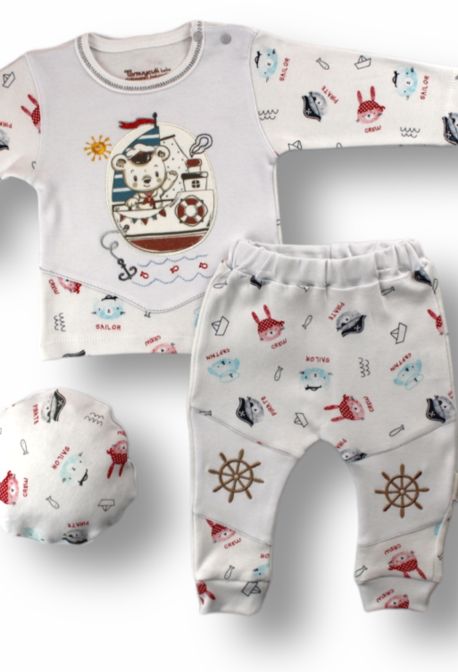 Toptan Bebek 3'lü Yenidoğan Takım 3-12M 1074-75470 - 1074-75470 - Brand: Tomuycuk - Kids & Bby Clothes From Peralane Kids Turkey