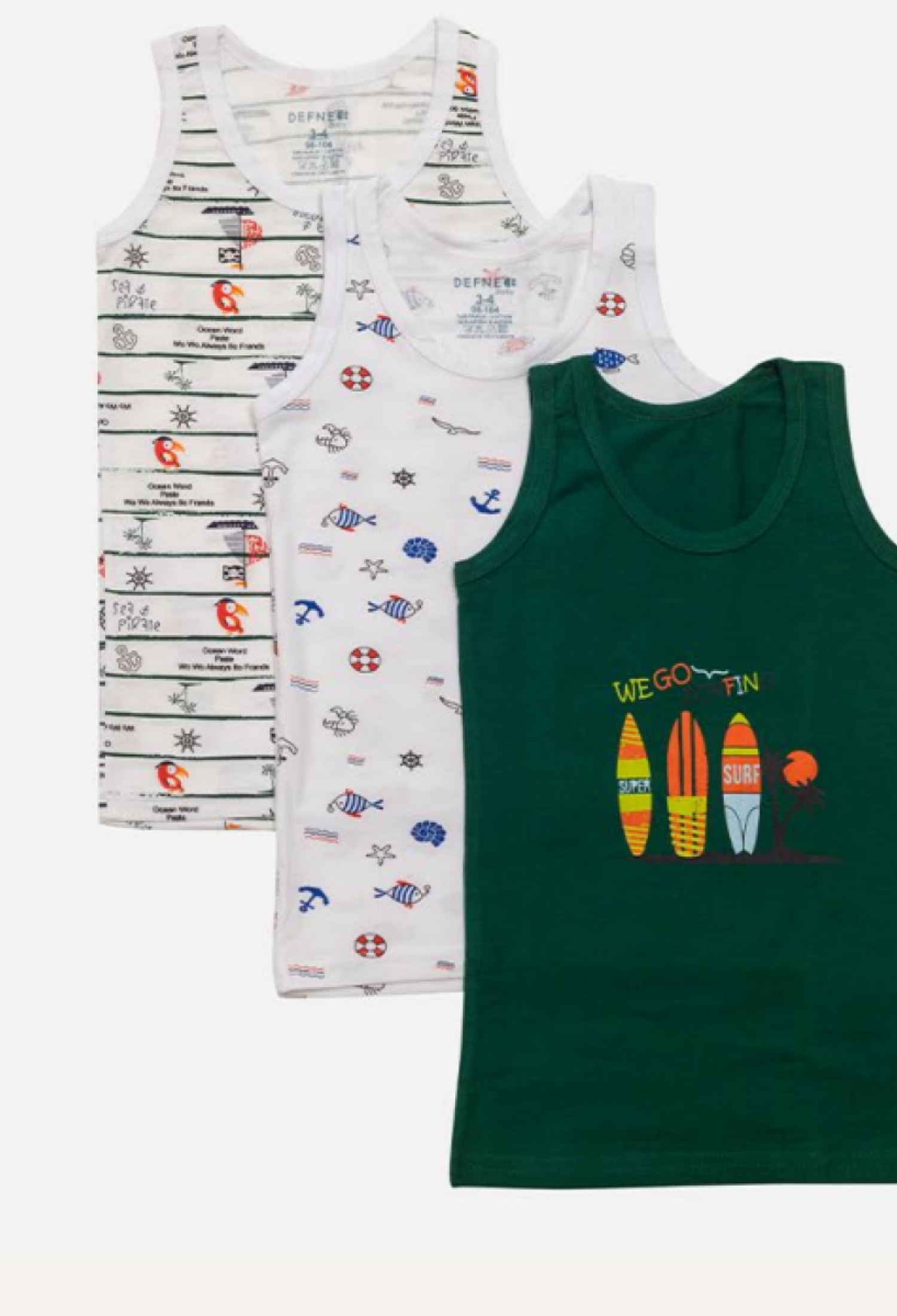 Toptan Erkek Çocuk 15'li Atlet 3-12Y 1064-DFN-A007-22 - 1064-DFN-A007-22 - Brand: Defne - Kids & Bby Clothes From Peralane Kids Turkey