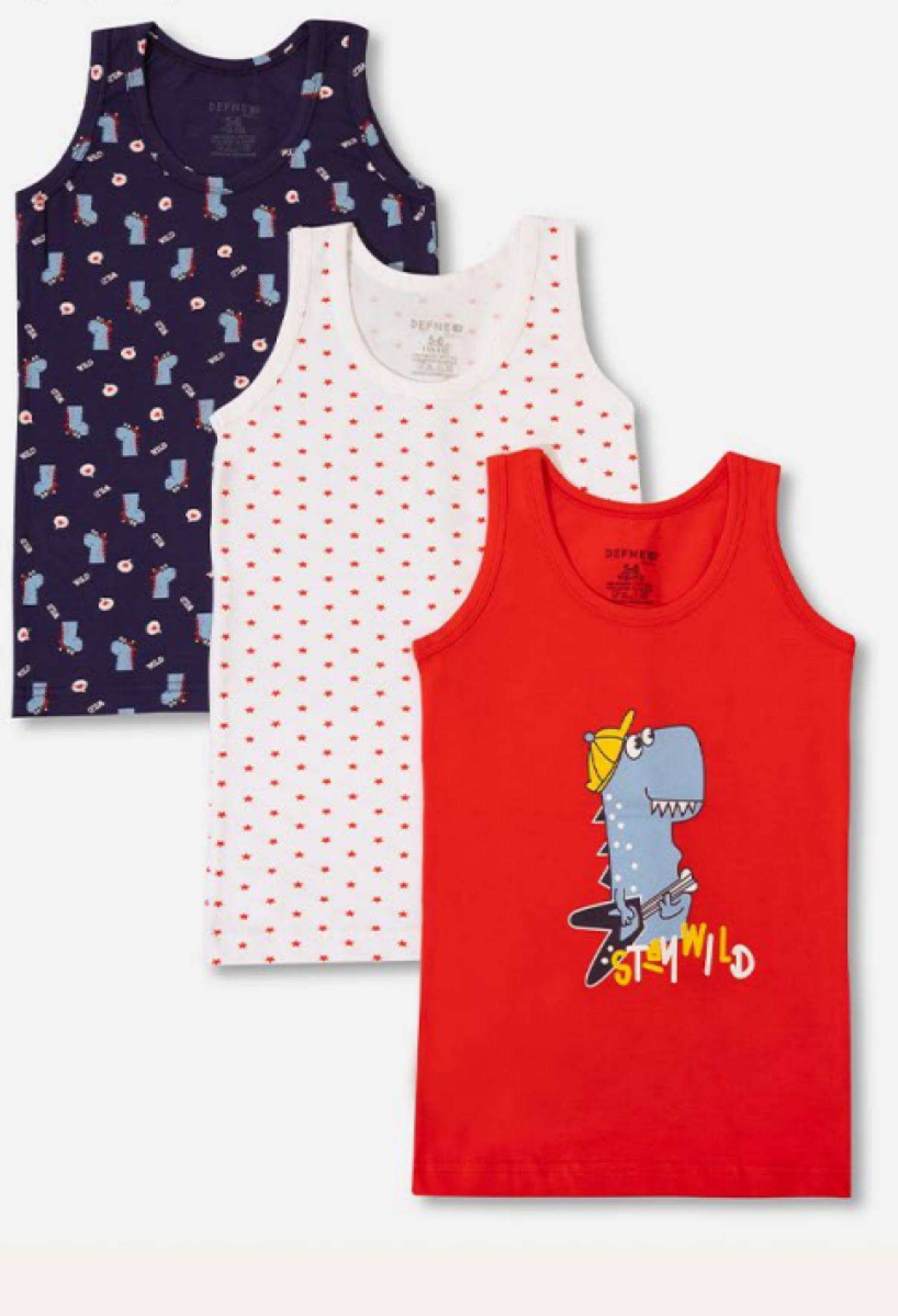 Toptan Erkek Çocuk 3'lü Atlet 3-12Y 1064-DFN-A030-22 - 1064-DFN-A030-22 - Brand: Defne - Kids & Bby Clothes From Peralane Kids Turkey