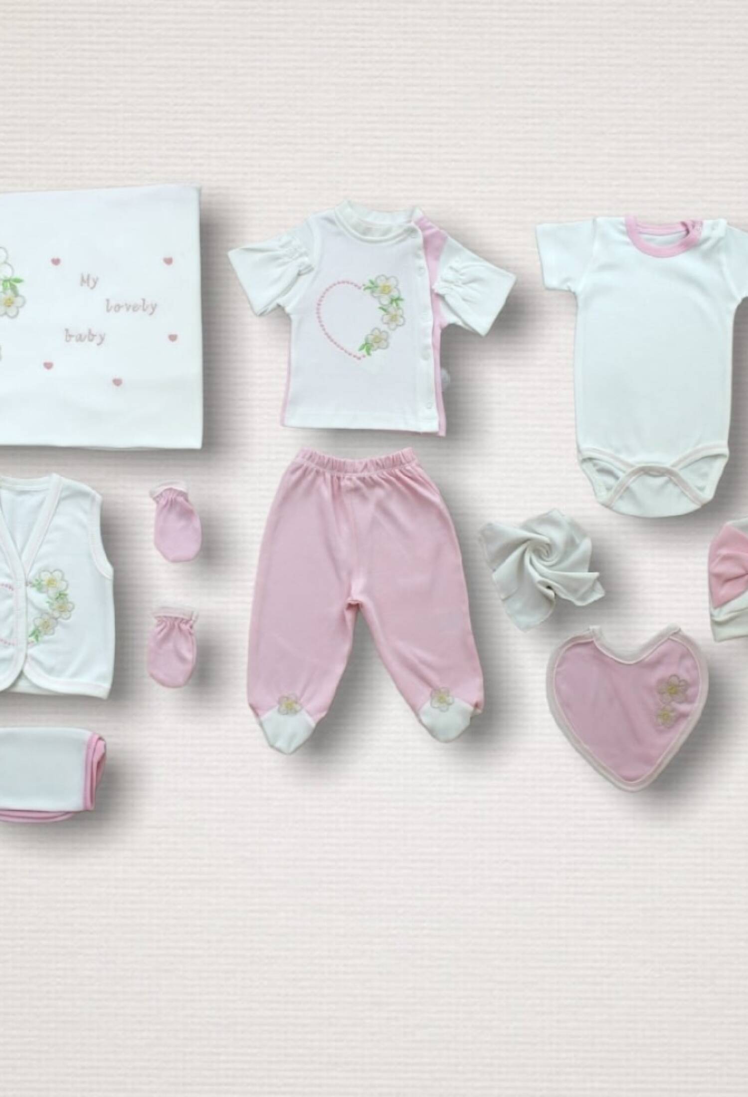 Toptan Kız Bebek 10'lu Yenidoğan Hastane Çıkışı Takım 0-6M 1074-15276 - 1074-15276 - Brand: Tomuycuk - Kids & Bby Clothes From Peralane Kids Turkey