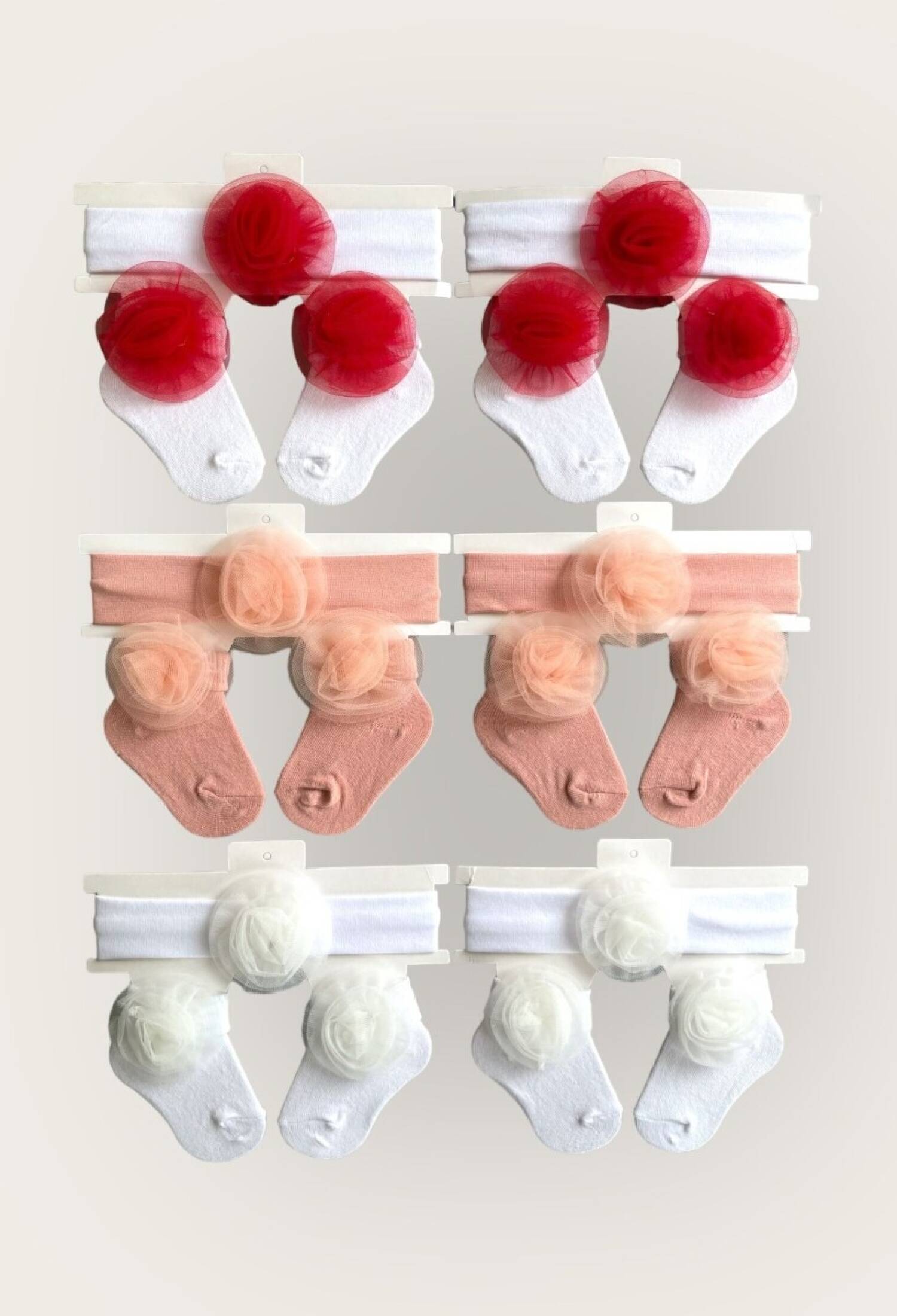 Toptan Kız Bebek Çiçekli Bandana Çorap Set 0-6M 2047-1160 - 2047-1160 - Brand: Algiy Mini - Kids & Bby Clothes From Peralane Kids Turkey