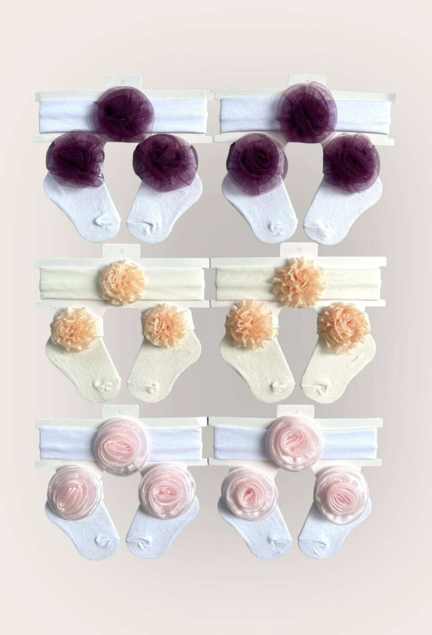 Toptan Kız Bebek Çiçekli Bandana Çorap Set 0-6M 2047-1165 - 2047-1165 - Brand: Algiy Mini - Kids & Bby Clothes From Peralane Kids Turkey