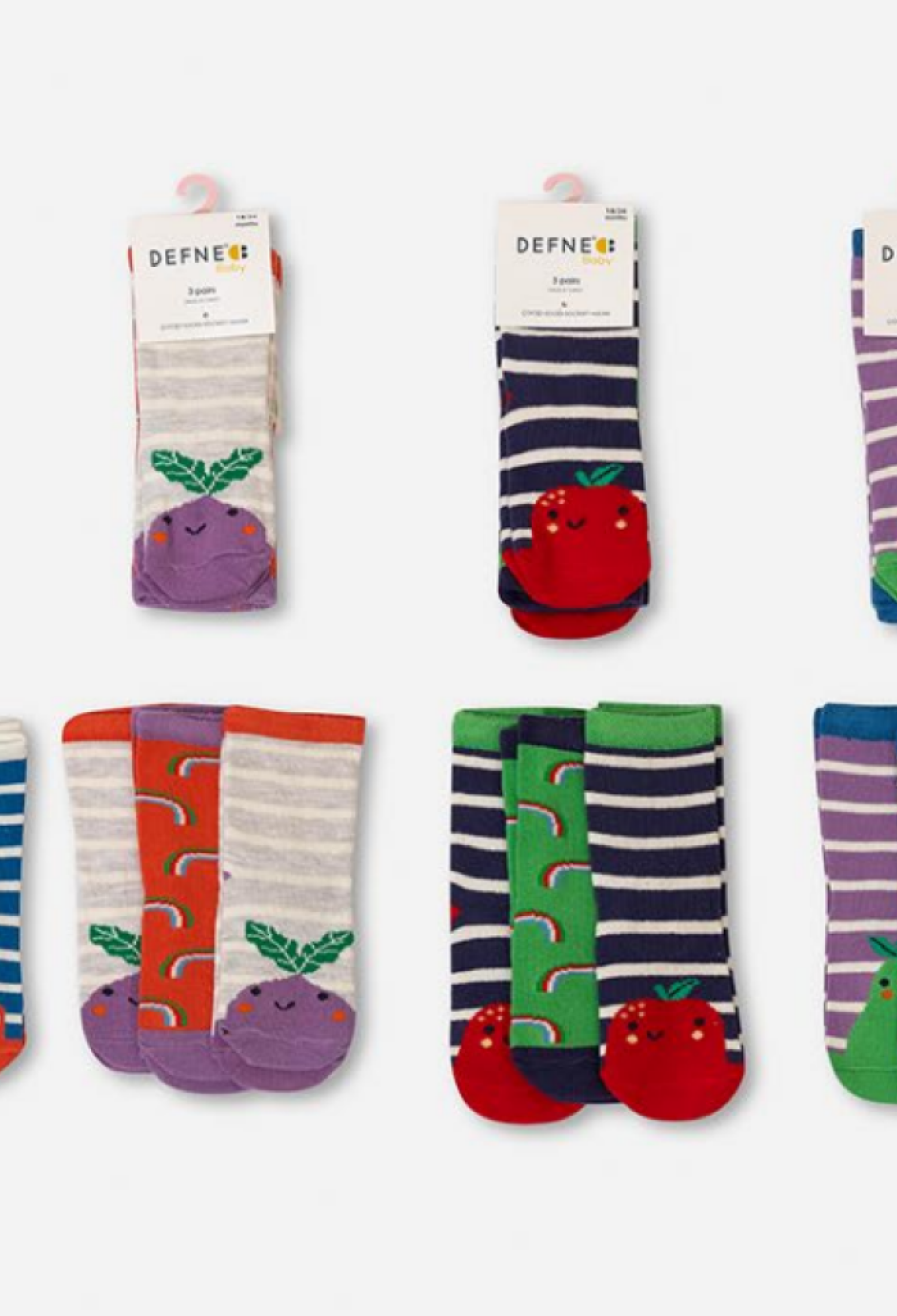 Toptan Kız Çocuk 24 Çift Çorap 1064-DFN3-K018-22(3-4) - 1064-DFN3-K018-22(3-4) - Brand: Defne - Kids & Bby Clothes From Peralane Kids Turkey