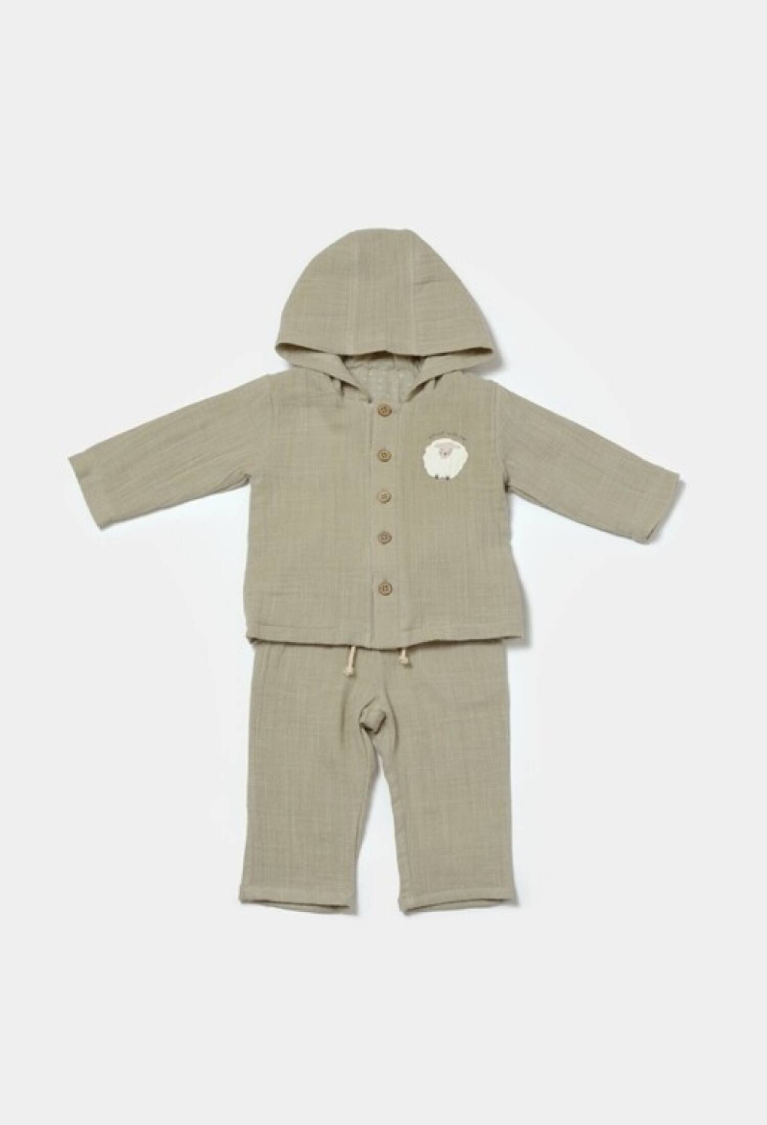 Toptan Unisex Bebek 2'li Kapüşonlu Ceket ve Pantolon Takımı 3-24M %100 Pamuk Baby Cosy 2022-CSYM7034 - 2022-CSYM7034 - Brand: BabyCosy - Kids & Bby Clothes From Peralane Kids Turkey