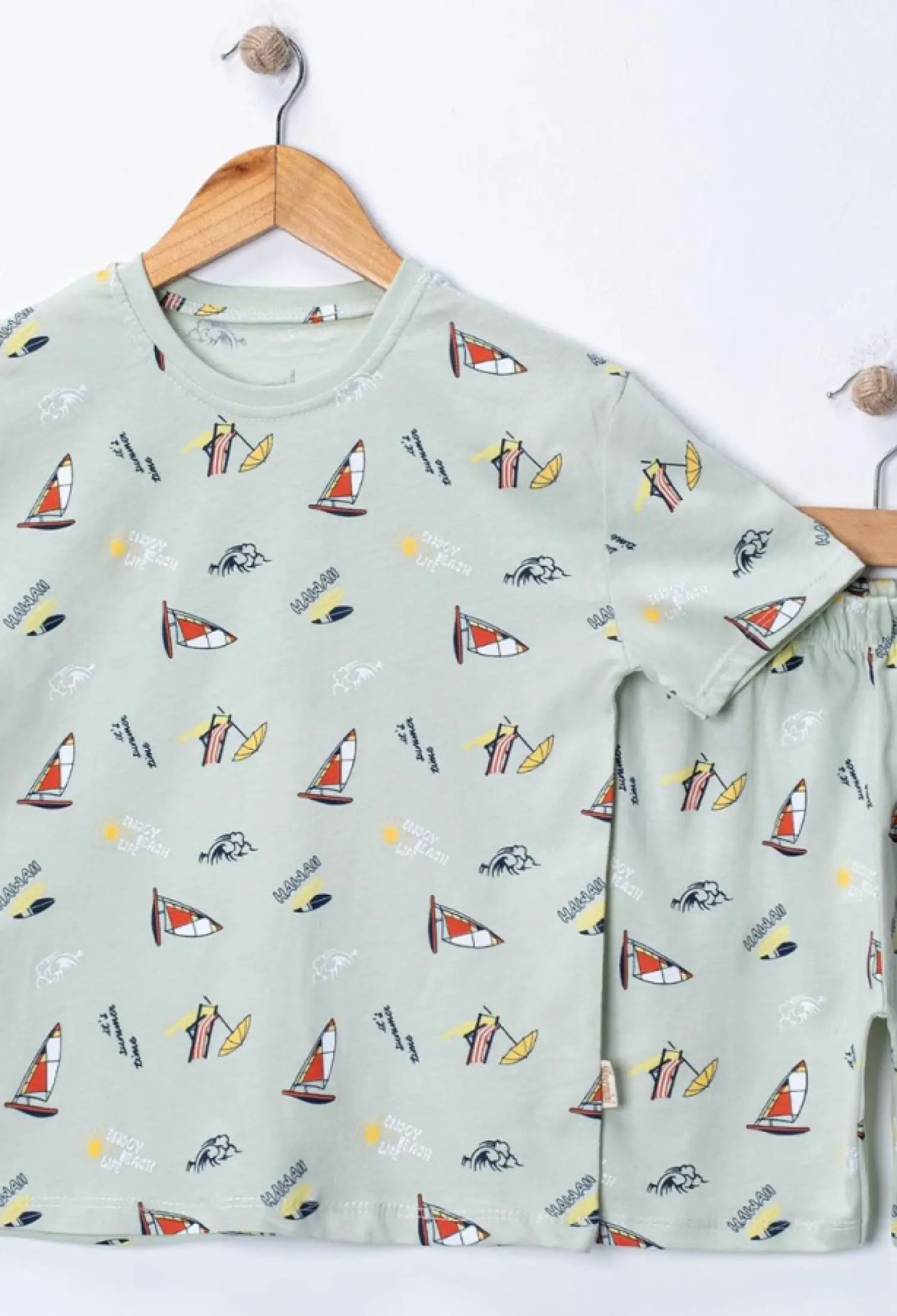 Yelken Desenli Erkek Pijama Takım - Brand: SÜPERMİNİ - Kids & Bby Clothes From Peralane Kids Turkey
