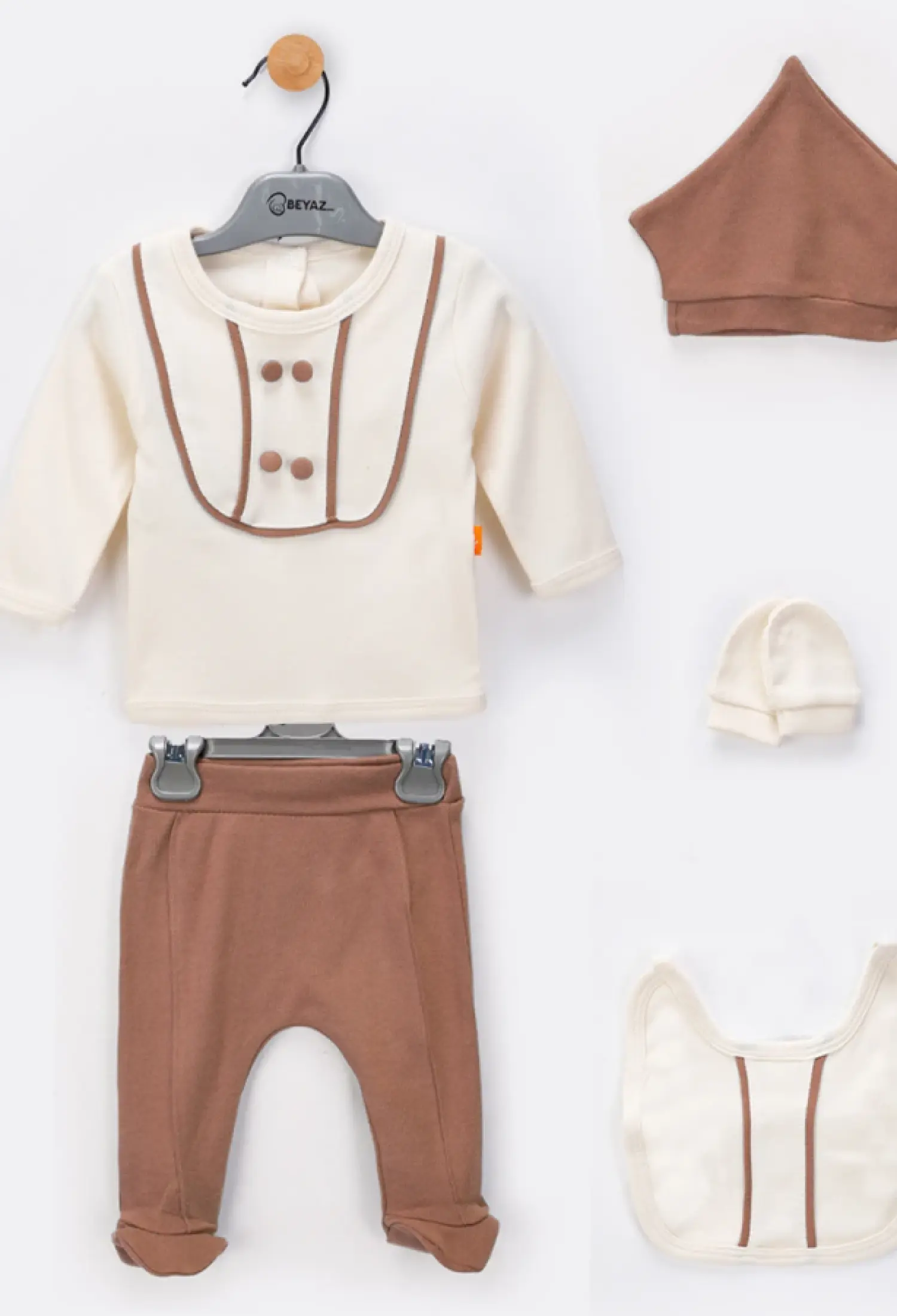 Yenidoğan Erkek Bebe 5li Set - Brand: BEYAZ BEBEK - Kids & Bby Clothes From Peralane Kids Turkey