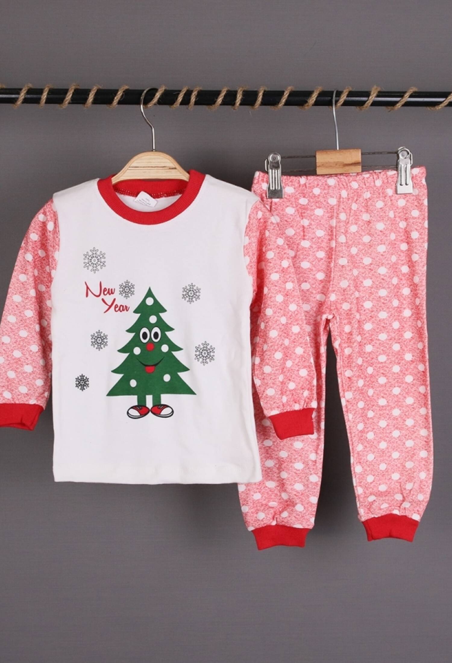 Yılbaşı Ağacı Baskılı Erkek Pijama Takım - Brand: SÜPERMİNİ - Kids & Bby Clothes From Peralane Kids Turkey