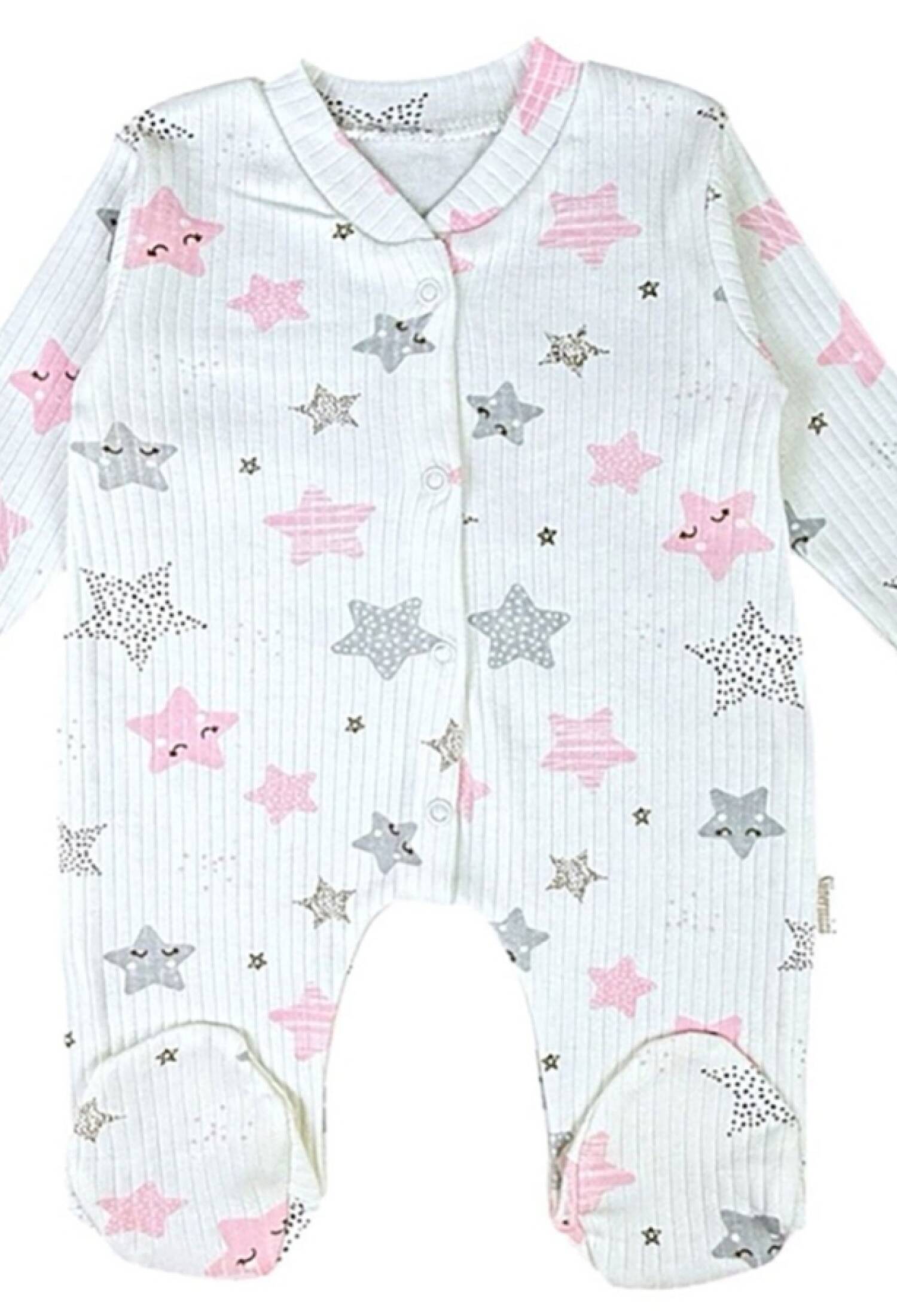 Yıldız Desenli Raporlu Patikli Unisex Bebe Tulum - Brand: SÜPERMİNİ - Kids & Bby Clothes From Peralane Kids Turkey