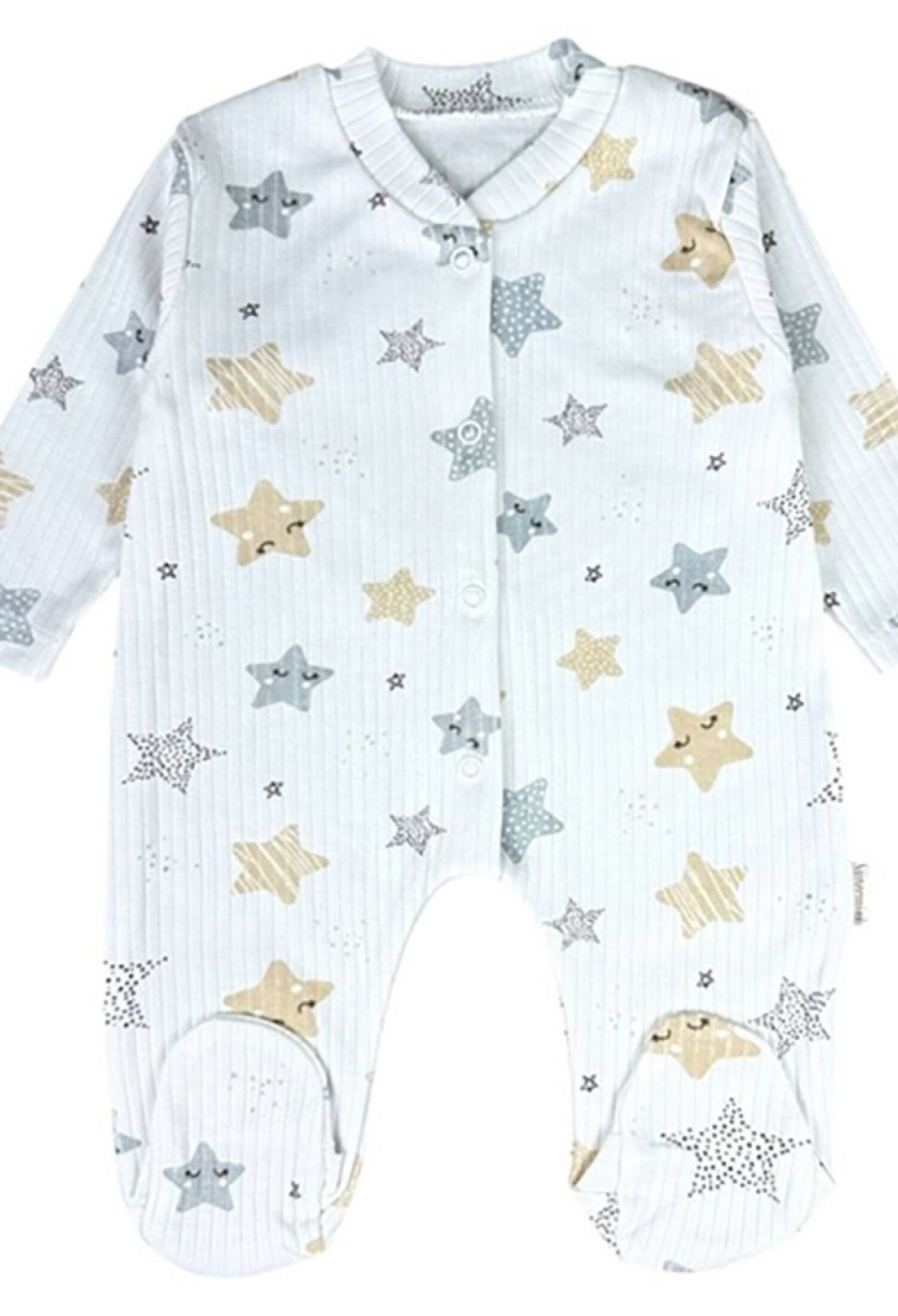 Yıldız Desenli Raporlu Patikli Unisex Bebe Tulum - Brand: SÜPERMİNİ - Kids & Bby Clothes From Peralane Kids Turkey