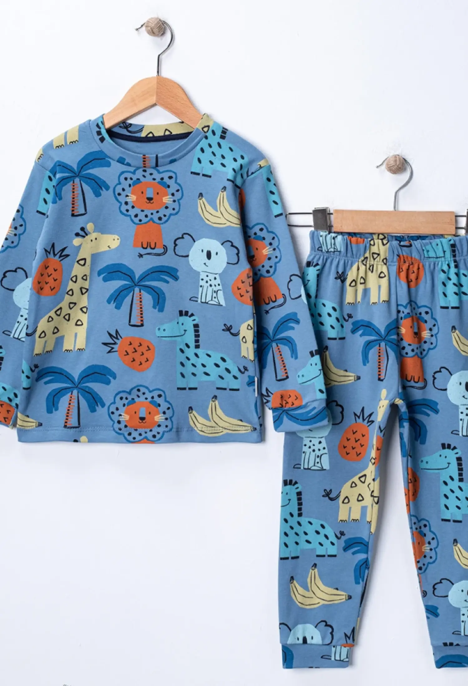 Zürafa Desenli Erkek Pijama Takım - Brand: SÜPERMİNİ - Kids & Bby Clothes From Peralane Kids Turkey