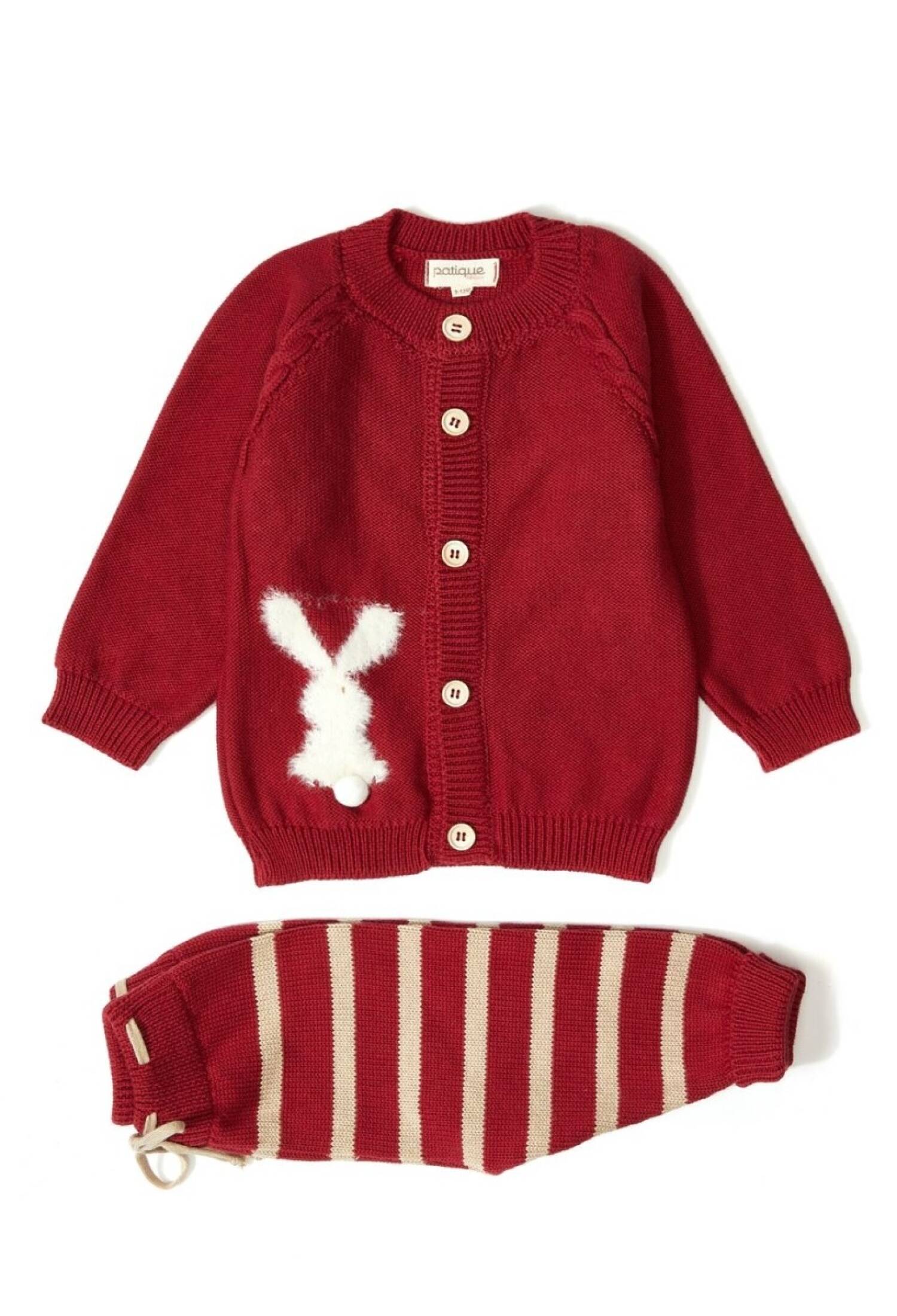 100% Organic Cotton With GOTS Certified Knitwear Bunny Stripe Two Piece Set 3-12M Uluda? Triko 1061-21033 - 1061-21033
