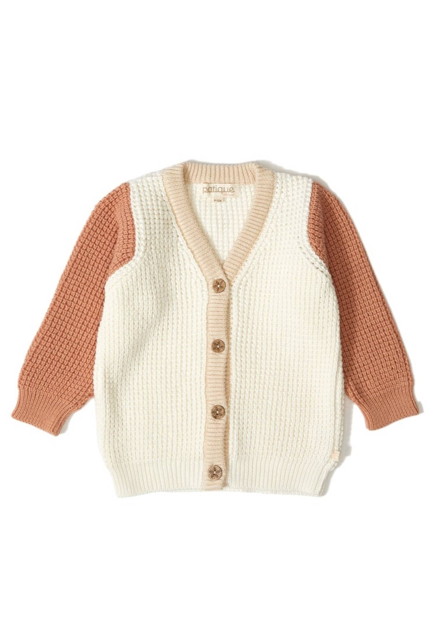 100% Organic Cotton With GOTS Certified Knitwear Color Block Cardigan 3-12M Uluda? Tirko 1061-21066 - 1061-21066