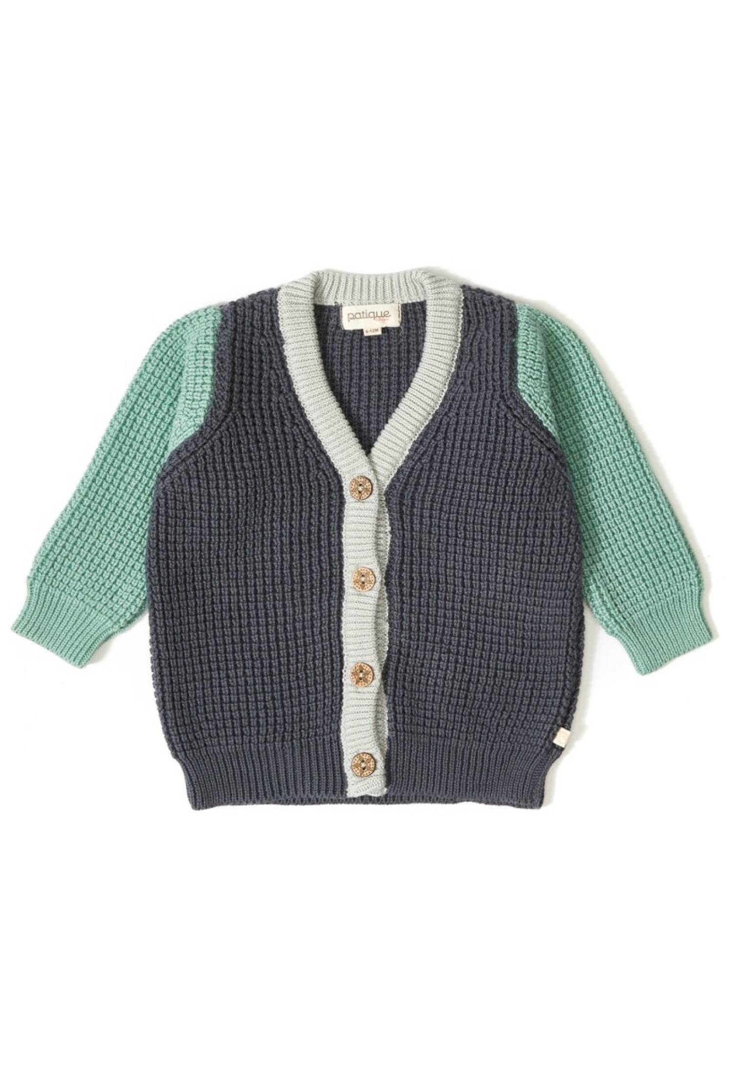 100% Organic Cotton With GOTS Certified Knitwear Color Block Cardigan 3-12M Uluda? Tirko 1061-21066 - 1061-21066