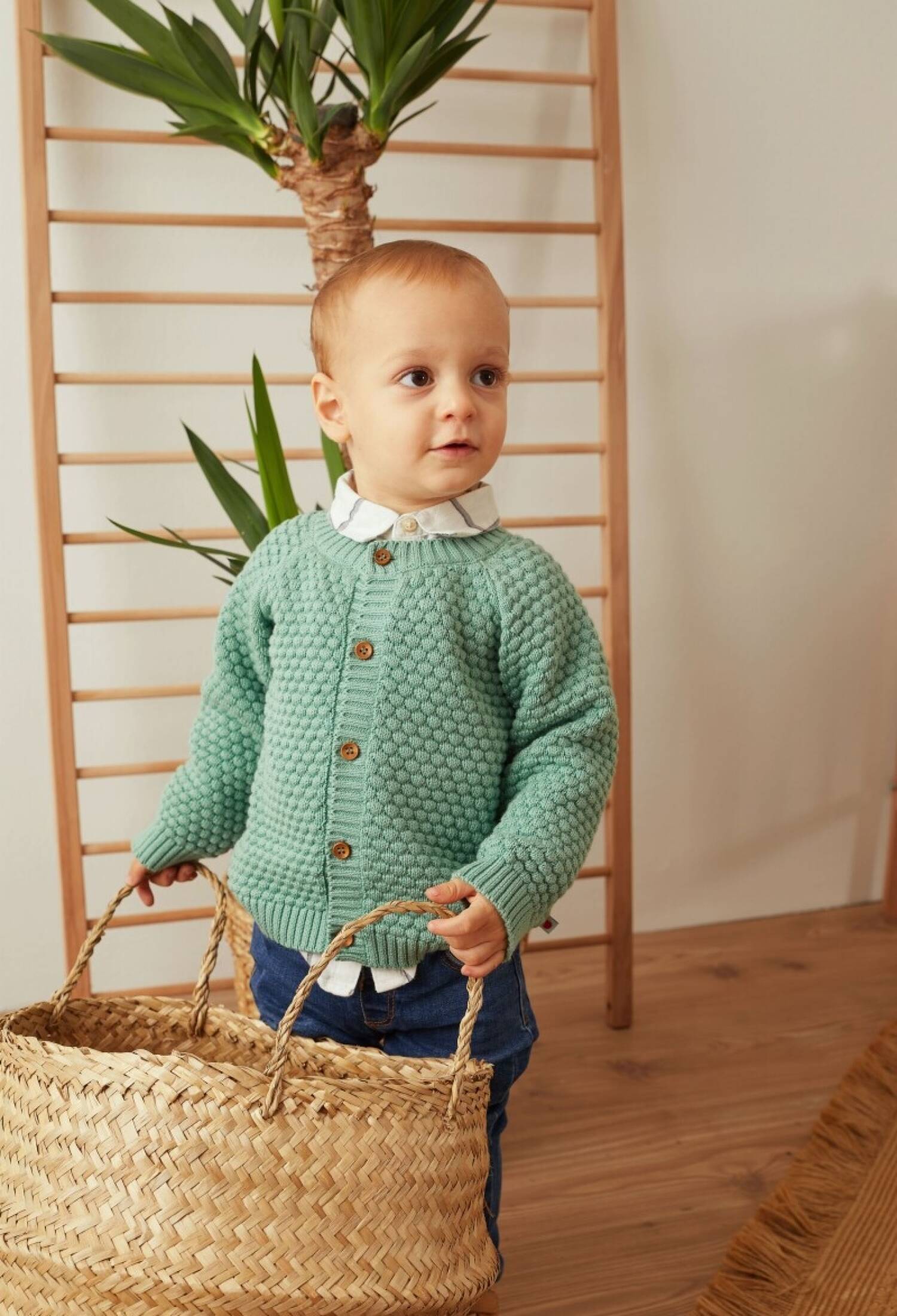 100% Organic Cotton With GOTS Certified Knitwear Mini Bubble Cardigan 12-36M Uluda? Triko 1061--121069 - 1061--121069