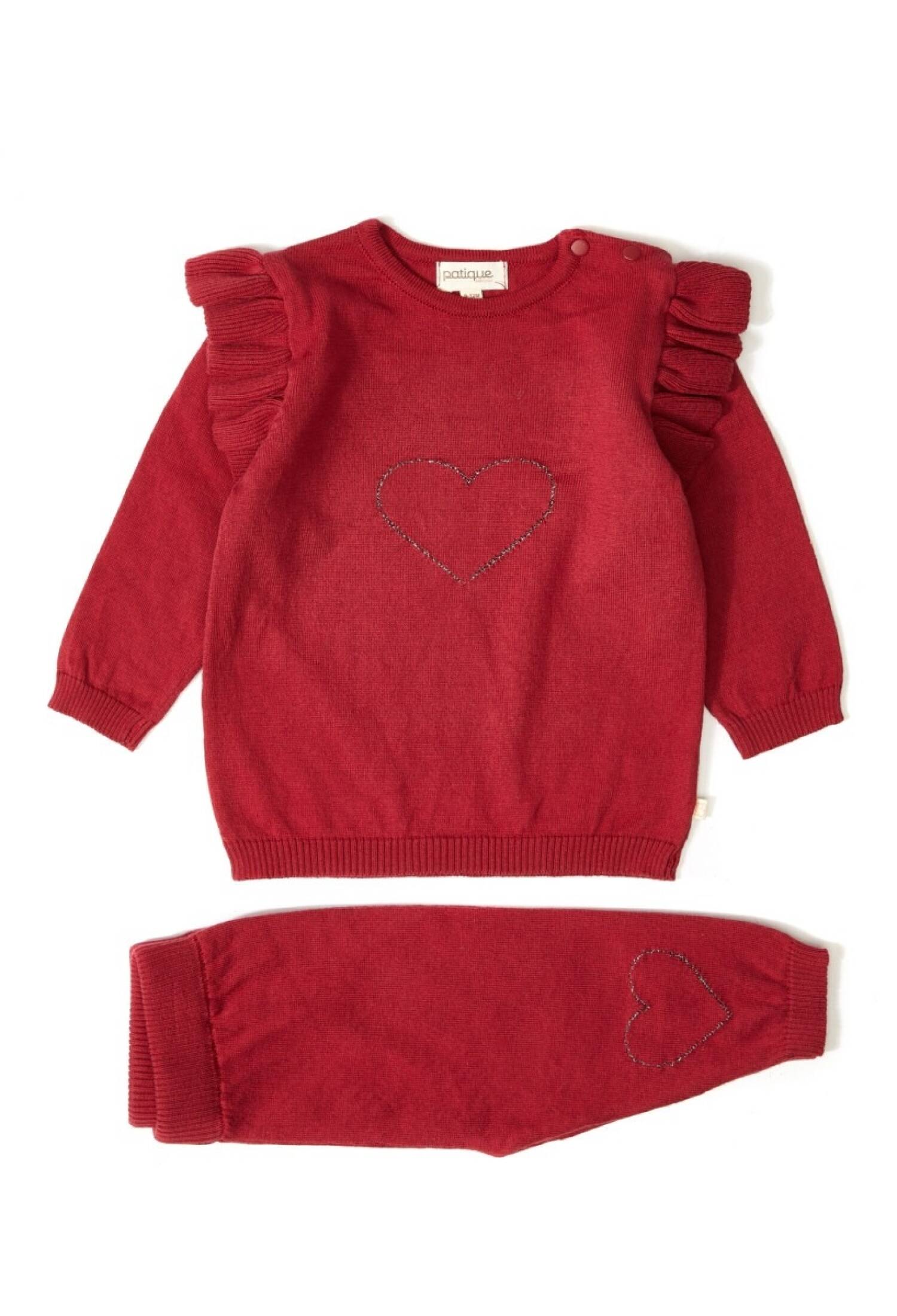 100% Organic Cotton With GOTS Certified Knitwear Ruffle Love Two Piece Set 3-12M Uluda? Triko 1061-21035 - 1061-21035