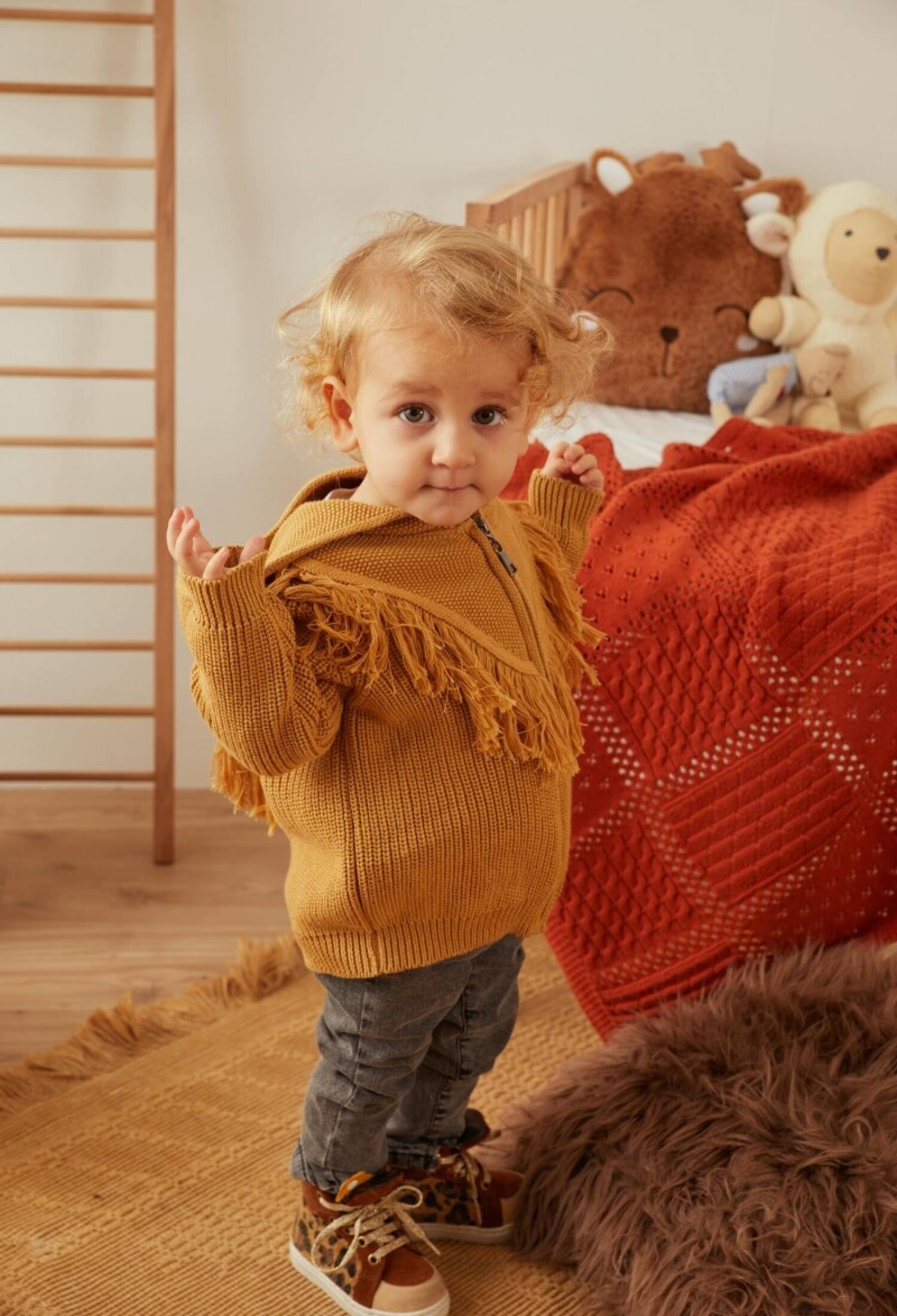 100% Organic Cotton With GOTS Certified Knitwear Tassel Cardigan 3-12M Uluda? Triko 1061-21059 - 1061-21059