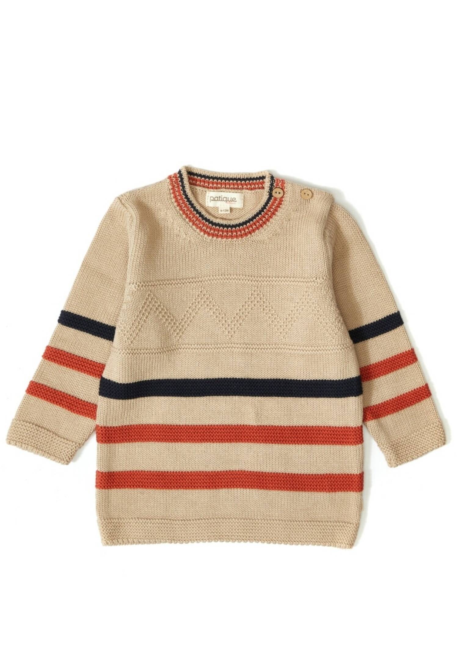 100% Organic Cotton With GOTS Certified Knitwear Zigzag Sweater 12-36M Uluda? Triko1061--121067 - 1061--121067