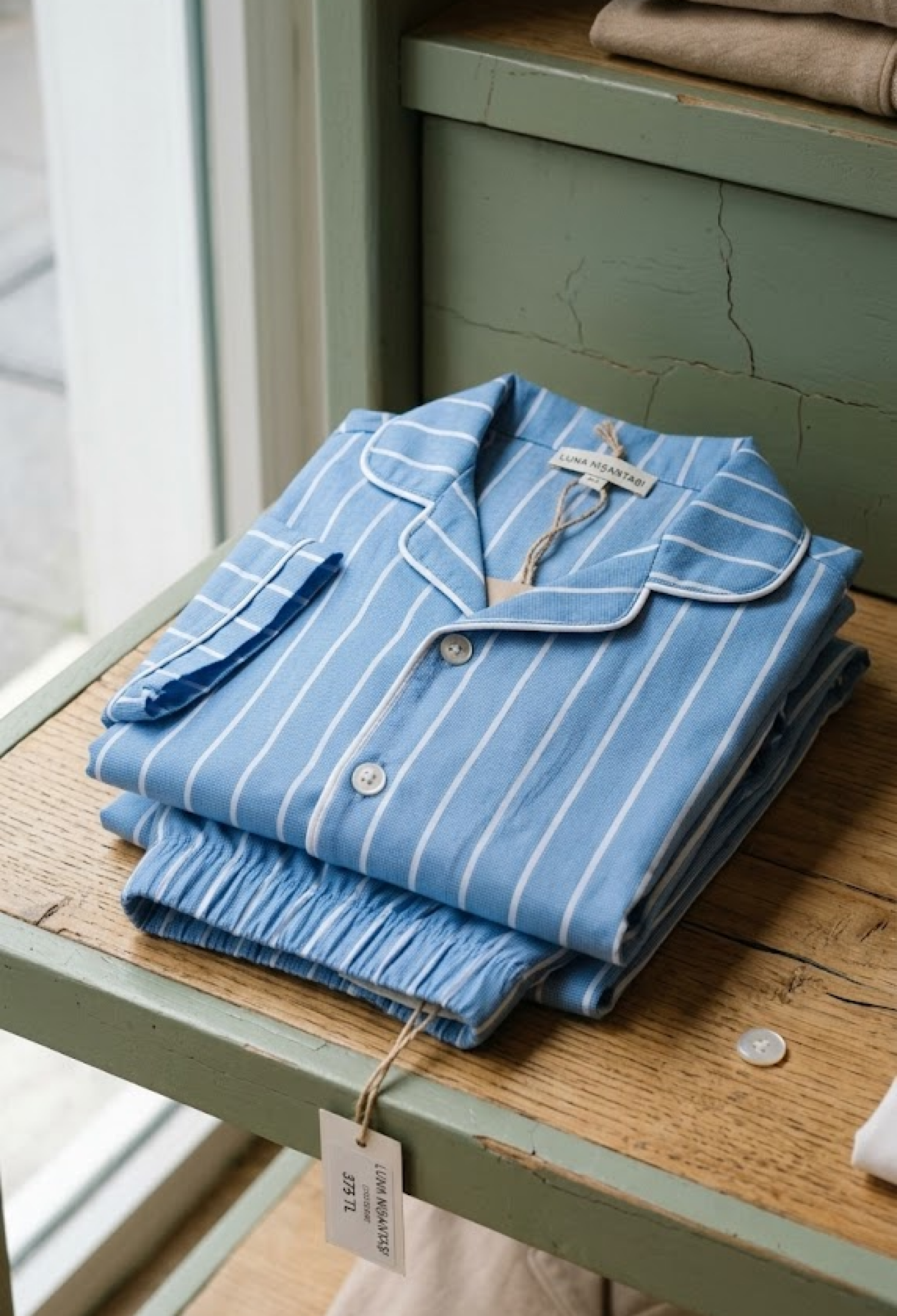Striped Collar Button-Up Men's Pajama Set