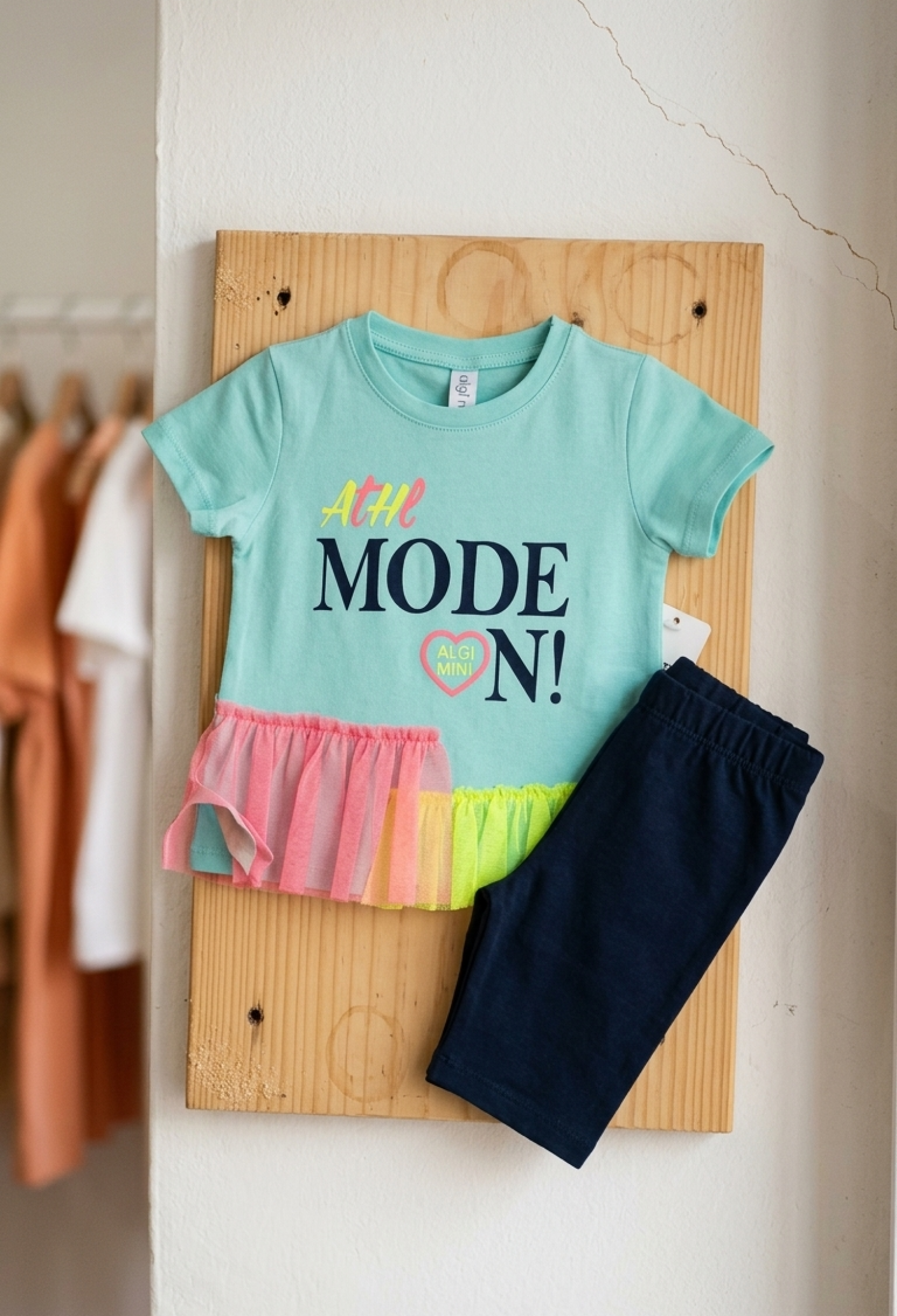 Girls' Two-Piece T-Shirt and Capri Set (Ages 1-4) Algiy Mini 2047-3510TK
