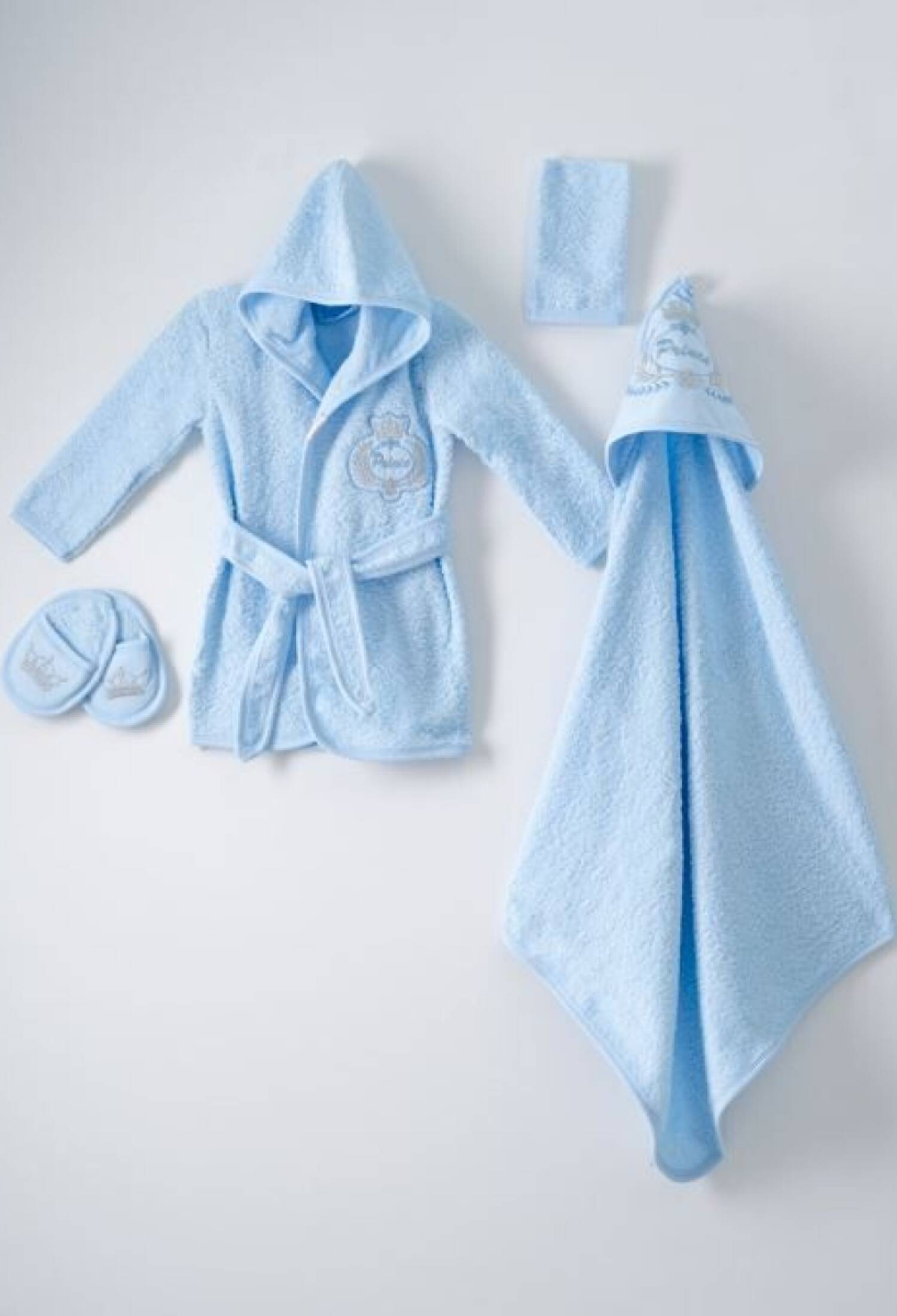 Ramel Kids 1072-702E - 4-Piece Baby Boy Bathrobe Set