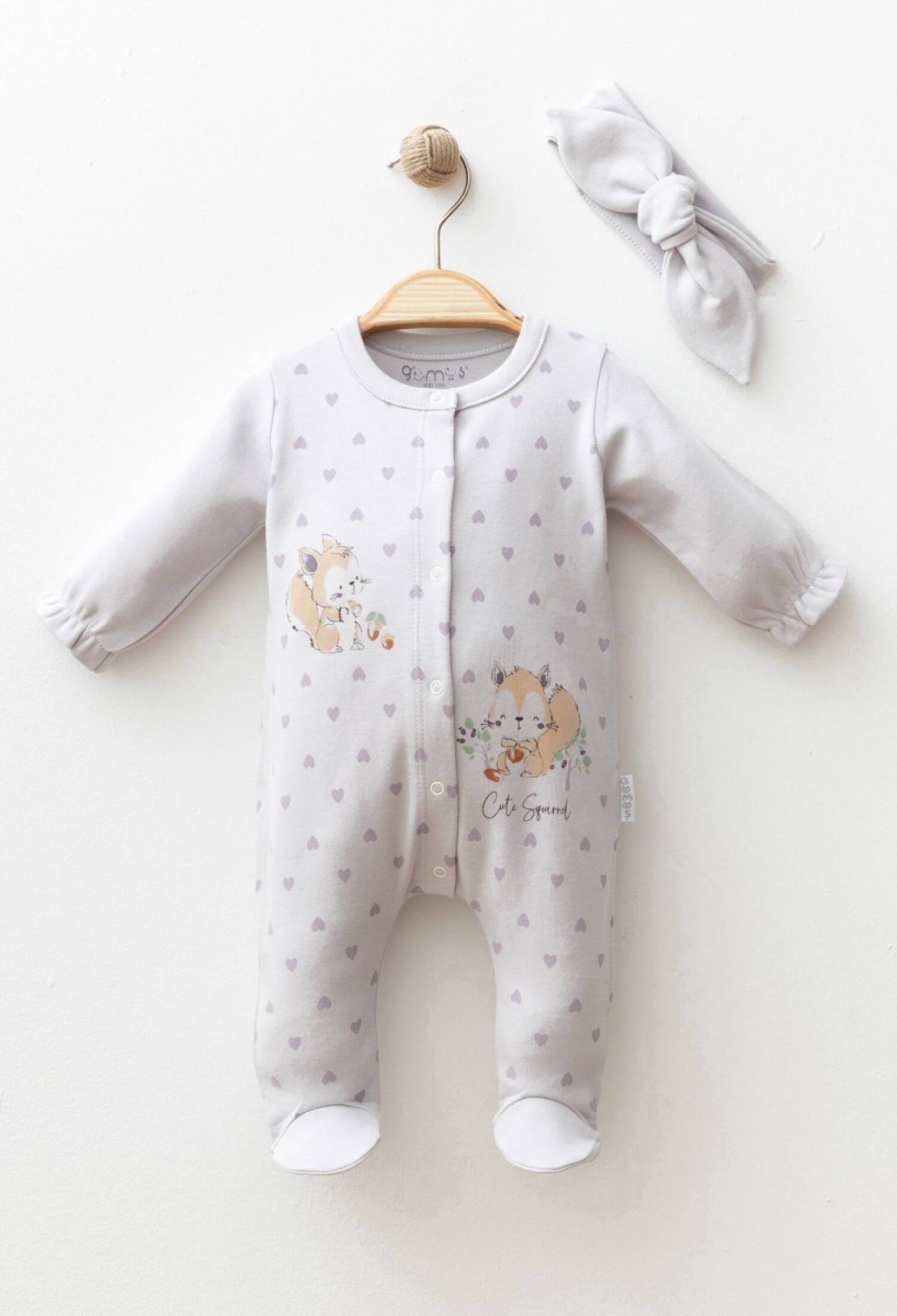 Baby Girls' Footed Pajamas with Headband