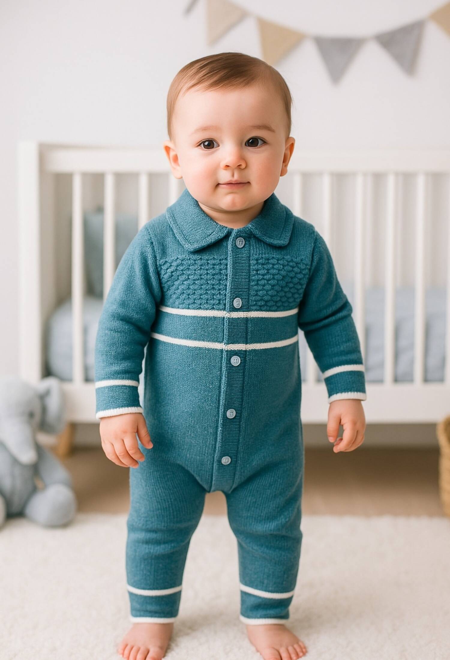 Knitted Baby Romper - 1003 - Brand: Has Bereket - Kids & Bby Clothes From Peralane Kids Turkey