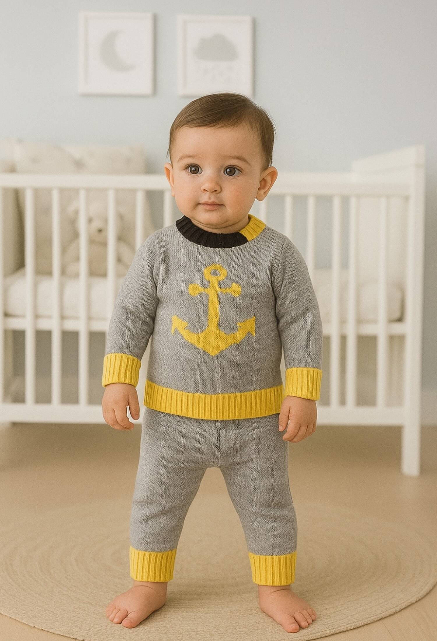 Striped Knitted Two-Piece Set - 1008 - Brand: Has Bereket - Kids & Bby Clothes From Peralane Kids Turkey