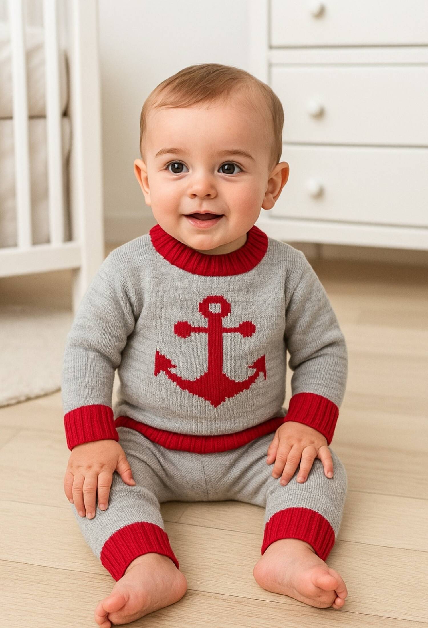 Striped Knitted Two-Piece Set - 1008 - Brand: Has Bereket - Kids & Bby Clothes From Peralane Kids Turkey