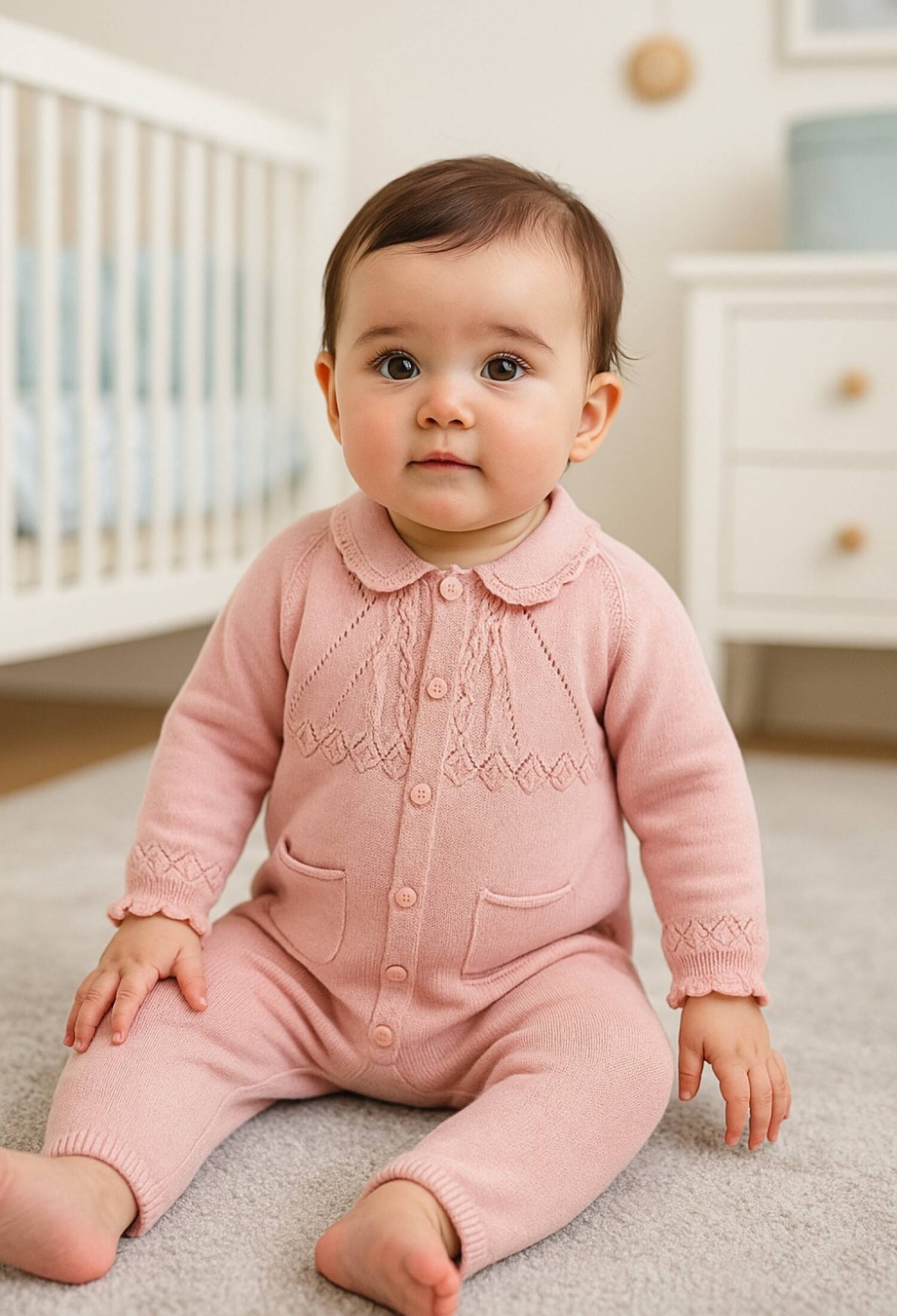 Knitted Girl's Jumpsuit with Pattern - 1014 - Brand: Has Bereket - Kids & Bby Clothes From Peralane Kids Turkey