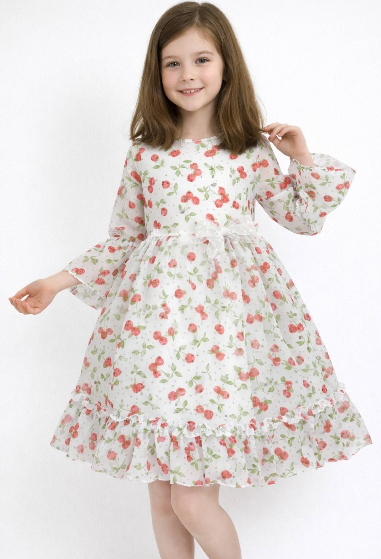 Patterned Girl Dress - 1072 - Brand: Has Bereket - Kids & Bby Clothes From Peralane Kids Turkey
