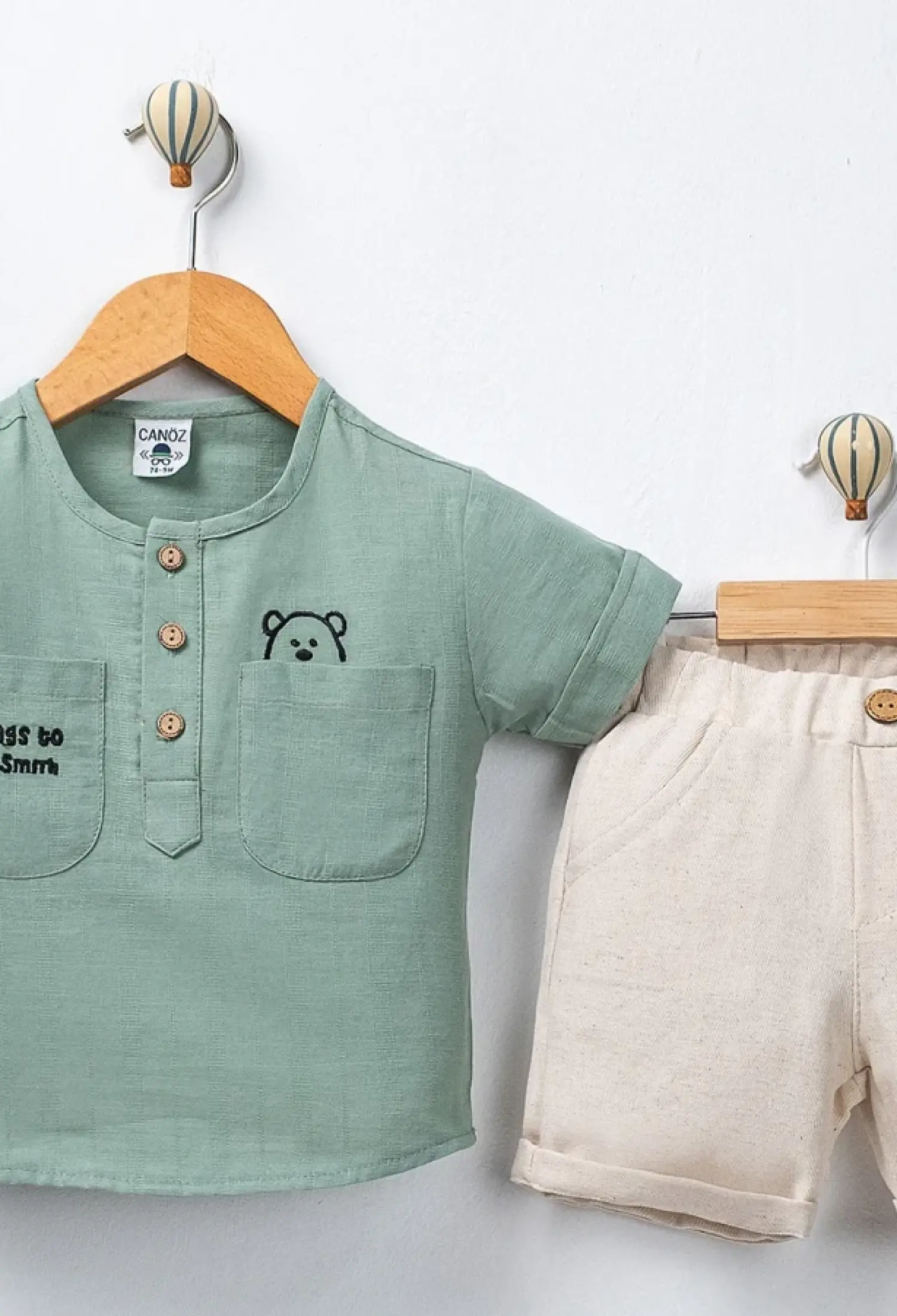 Teddy Bear Print Baby Boy Outfit