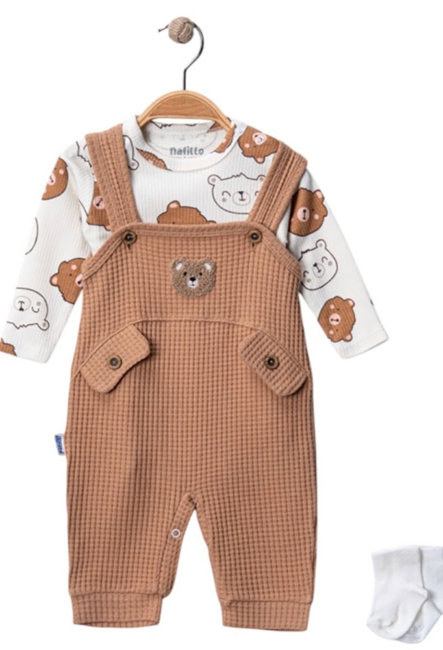 Ayıcık Desenli Erkek Bebe Tulum - Brand: NAFİTTO - Kids & Bby Clothes From Peralane Kids Turkey