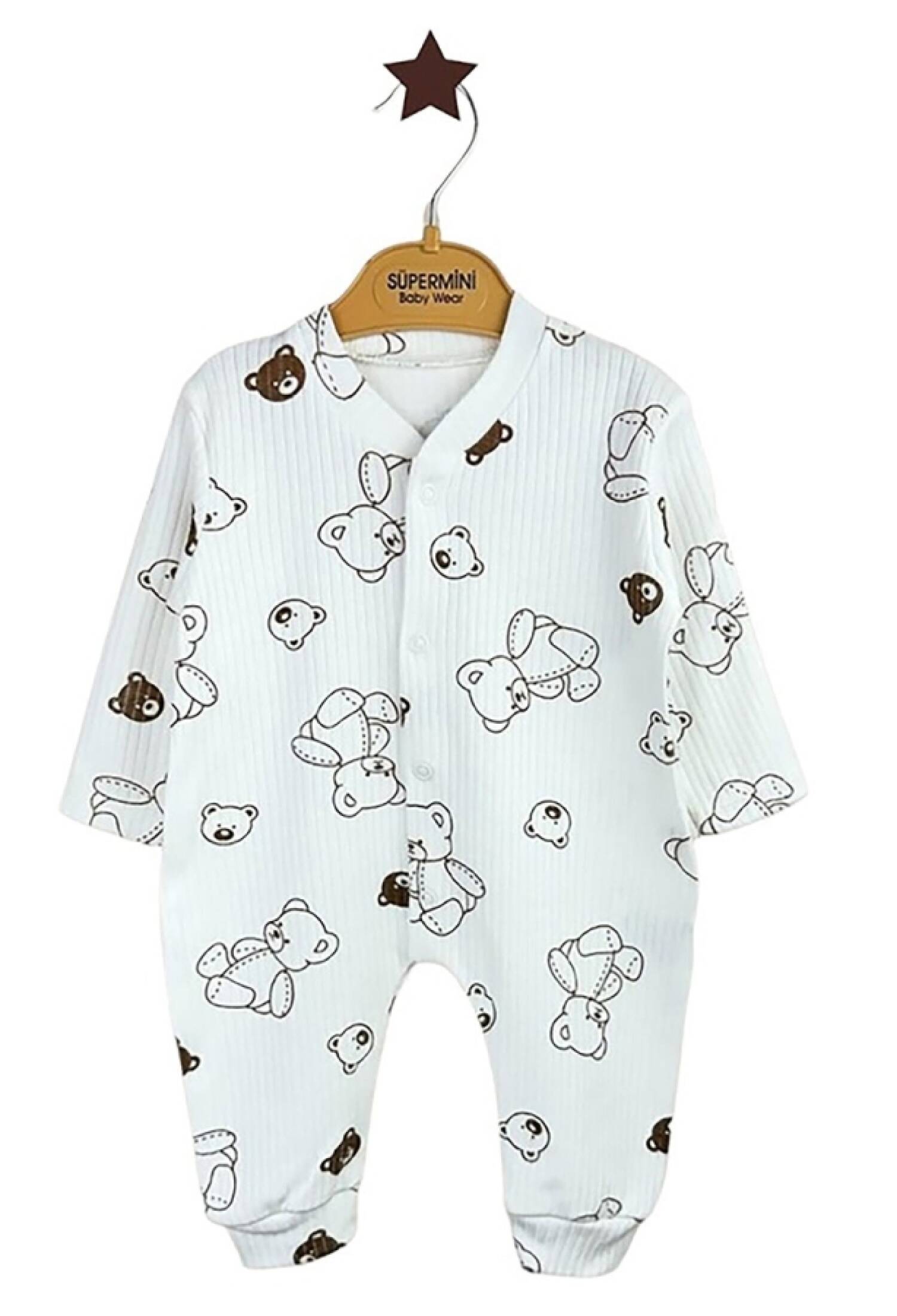 Ayıcık Desenli Erkek Bebe Tulum - Brand: SÜPERMİNİ - Kids & Bby Clothes From Peralane Kids Turkey