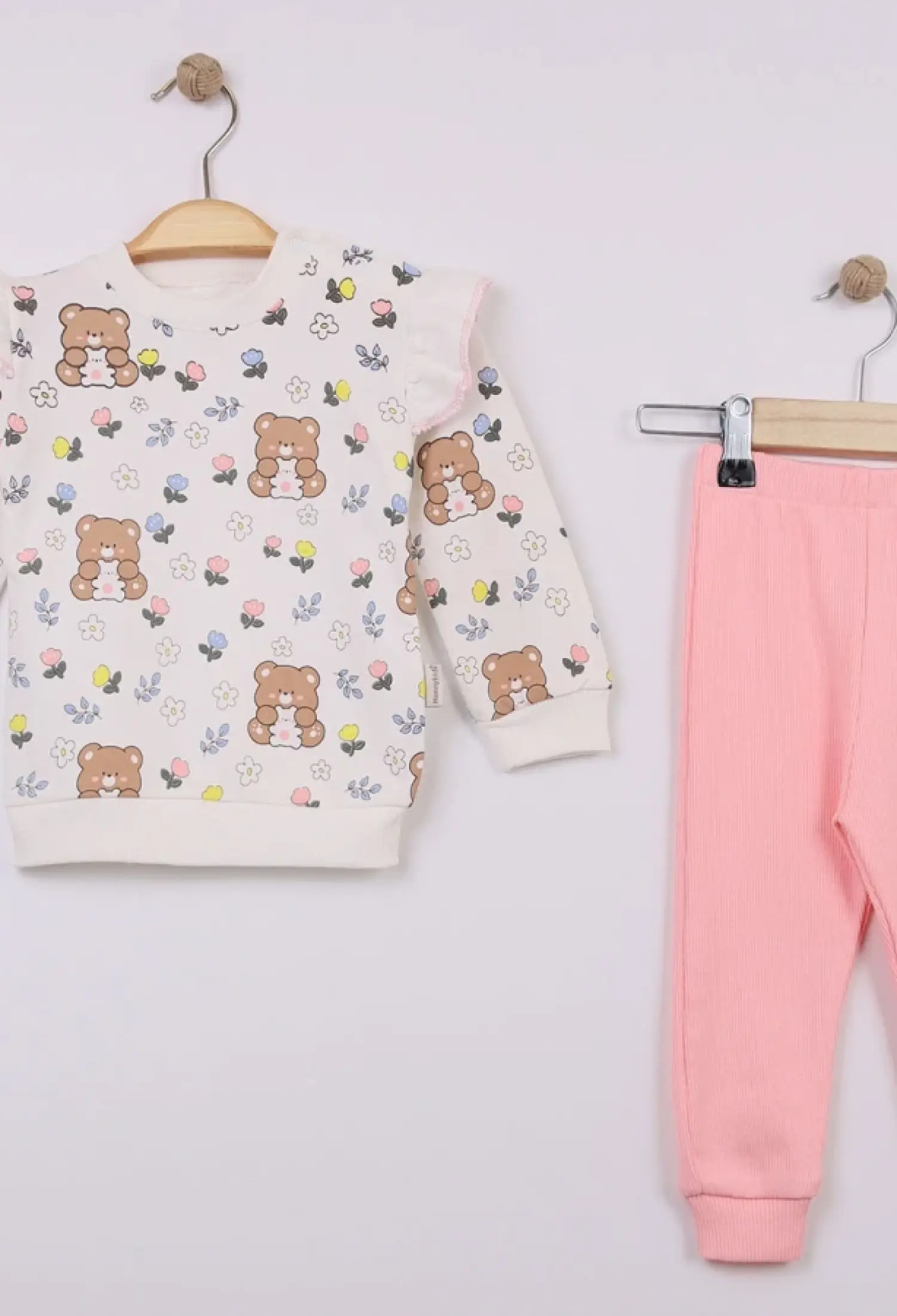 Ayıcık Desenli Kız Bebe Takım - Brand: FEELY KİDS - Kids & Bby Clothes From Peralane Kids Turkey