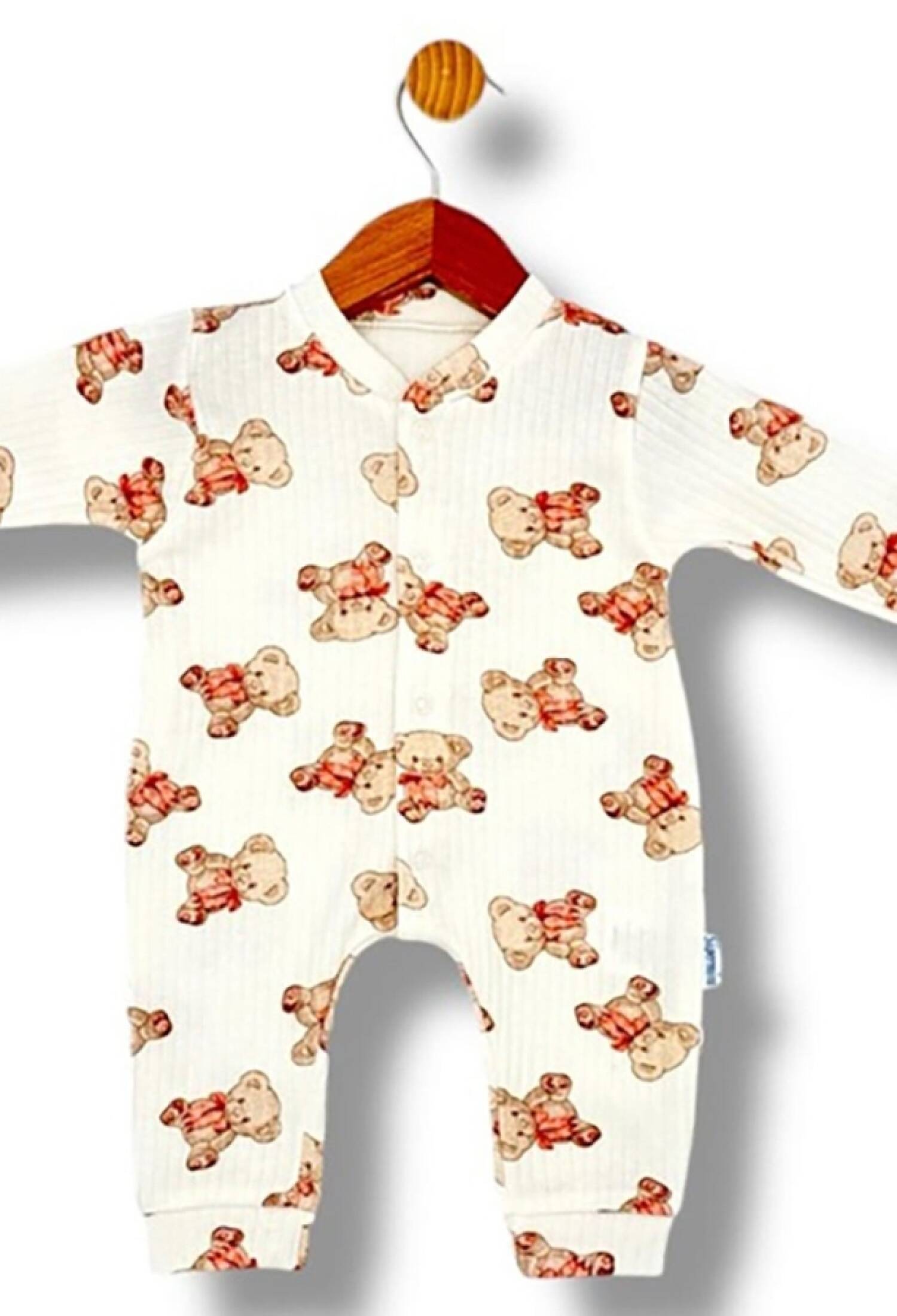 Ayıcık Desenli Raporlu Erkek Bebe Tulum - Brand: SÜPERMİNİ - Kids & Bby Clothes From Peralane Kids Turkey