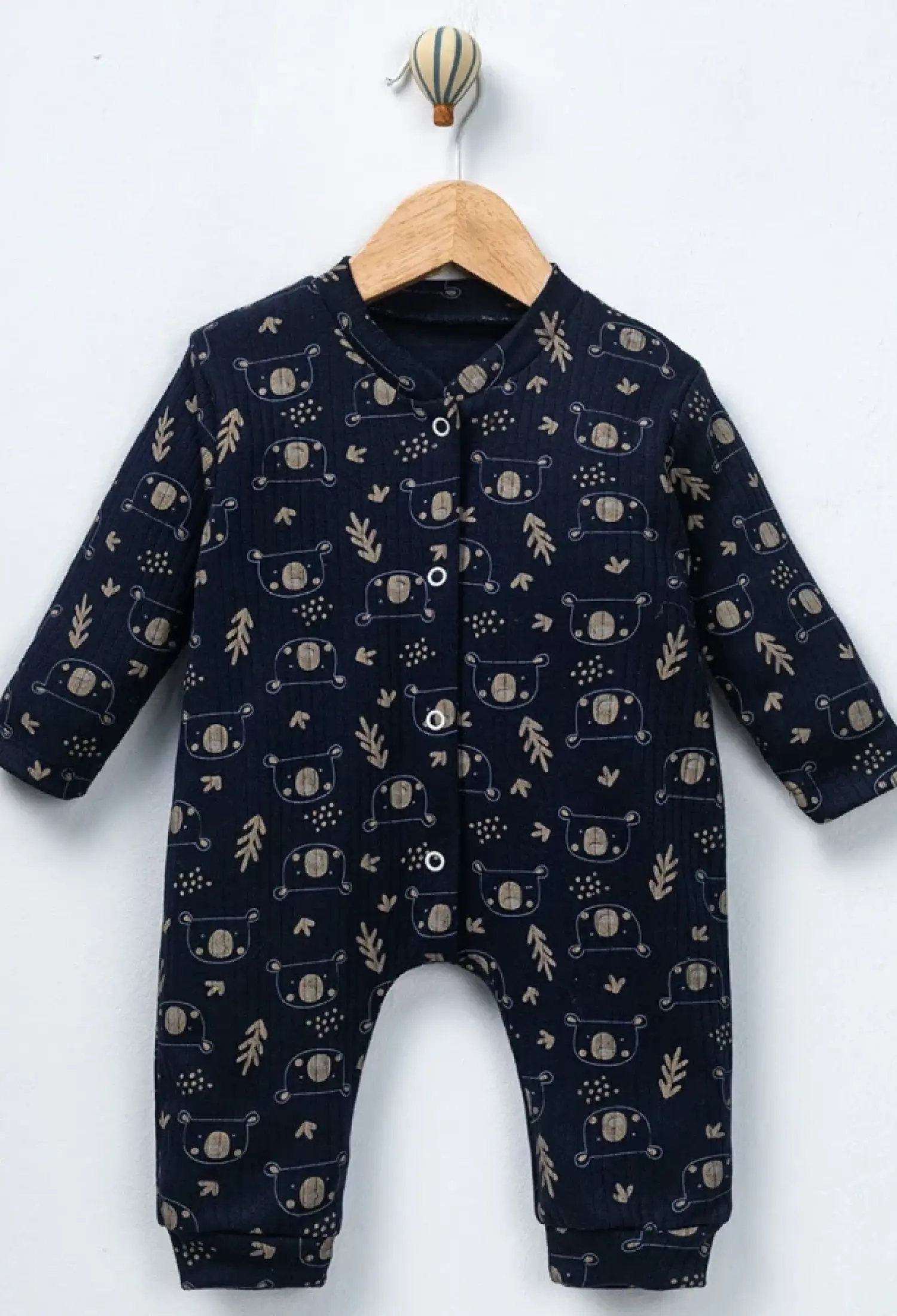 Ayıcık Desenli Raporlu Erkek Bebe Tulum - Brand: SÜPERMİNİ - Kids & Bby Clothes From Peralane Kids Turkey