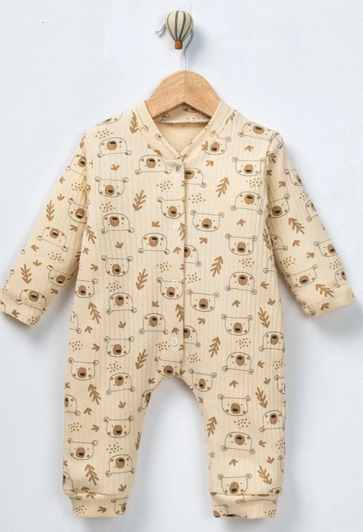 Ayıcık Desenli Raporlu Erkek Bebe Tulum - Brand: SÜPERMİNİ - Kids & Bby Clothes From Peralane Kids Turkey