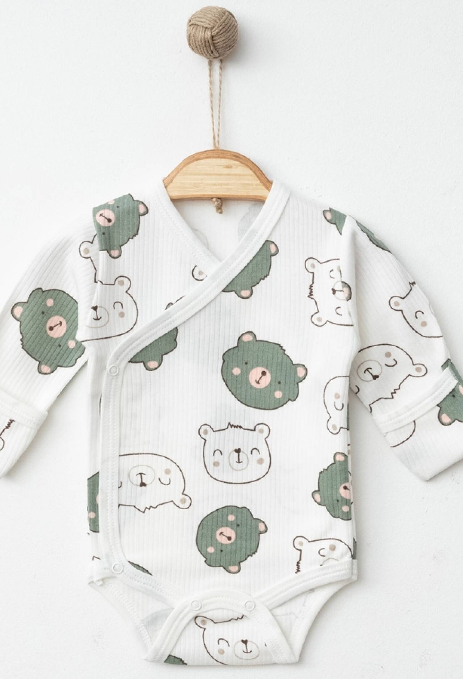 Teddy Bear Patterned Swaddle with Snap Buttons