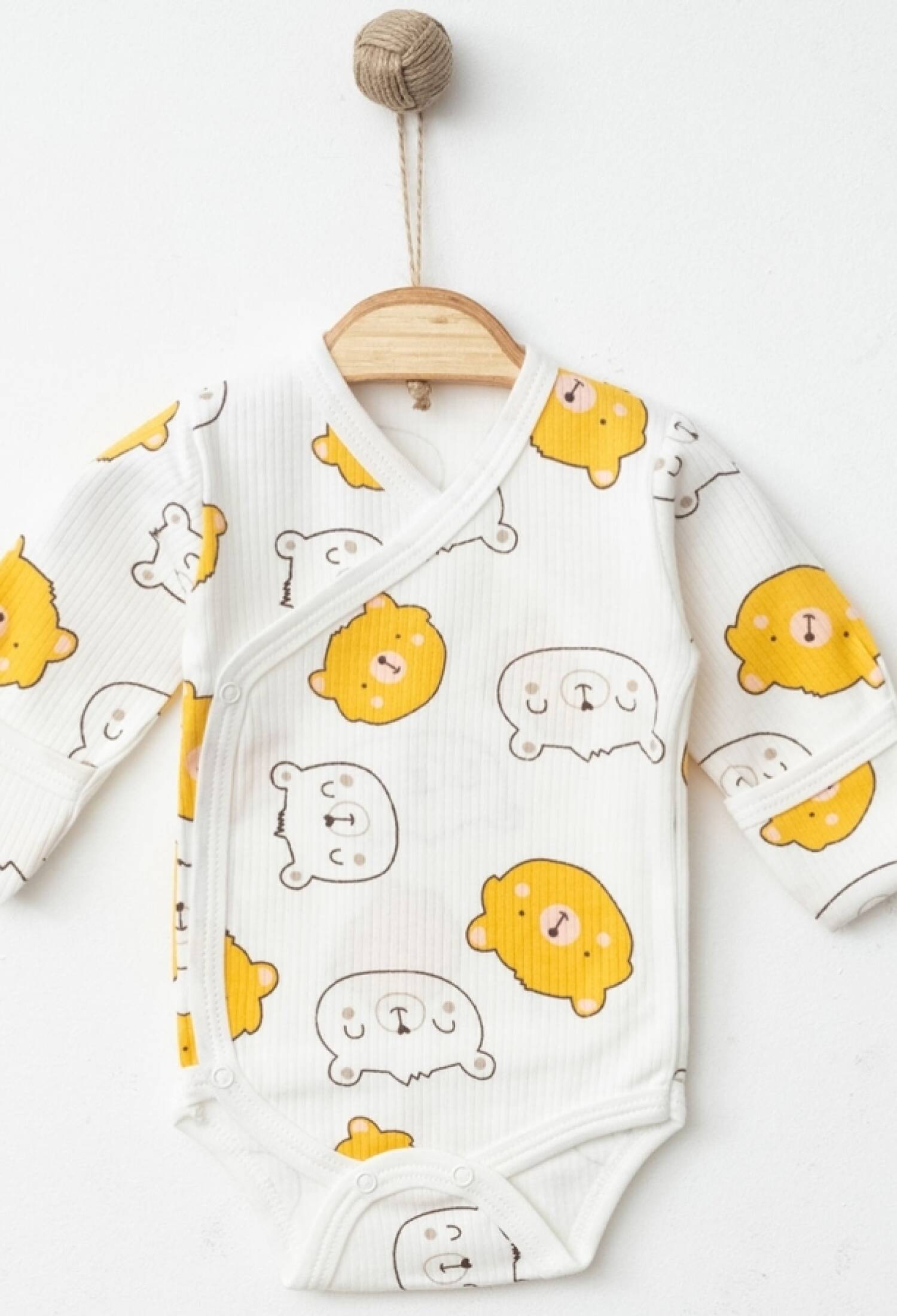 Teddy Bear Patterned Swaddle with Snap Buttons