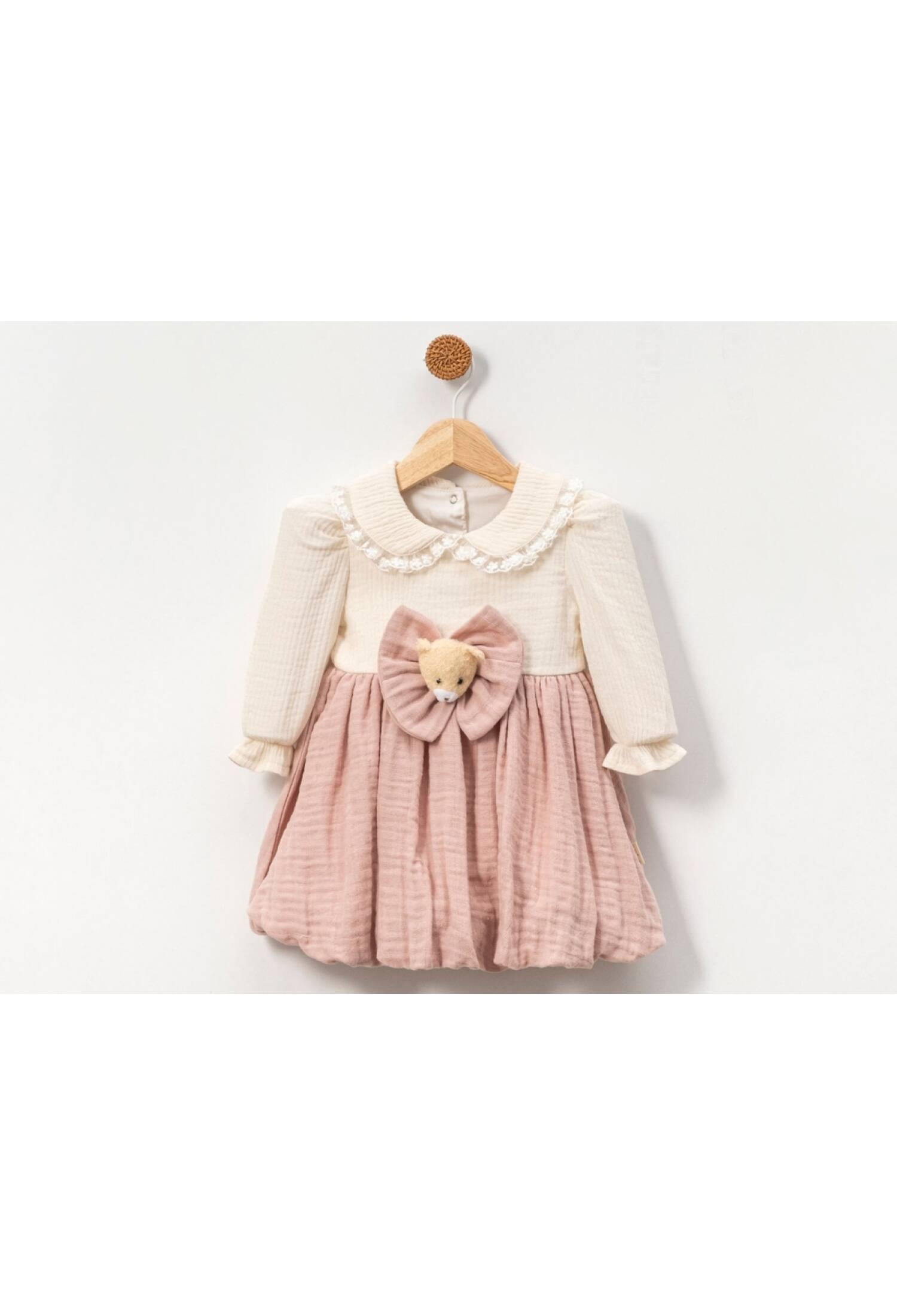 Teddy Bear Detailed Baby Girl Dress