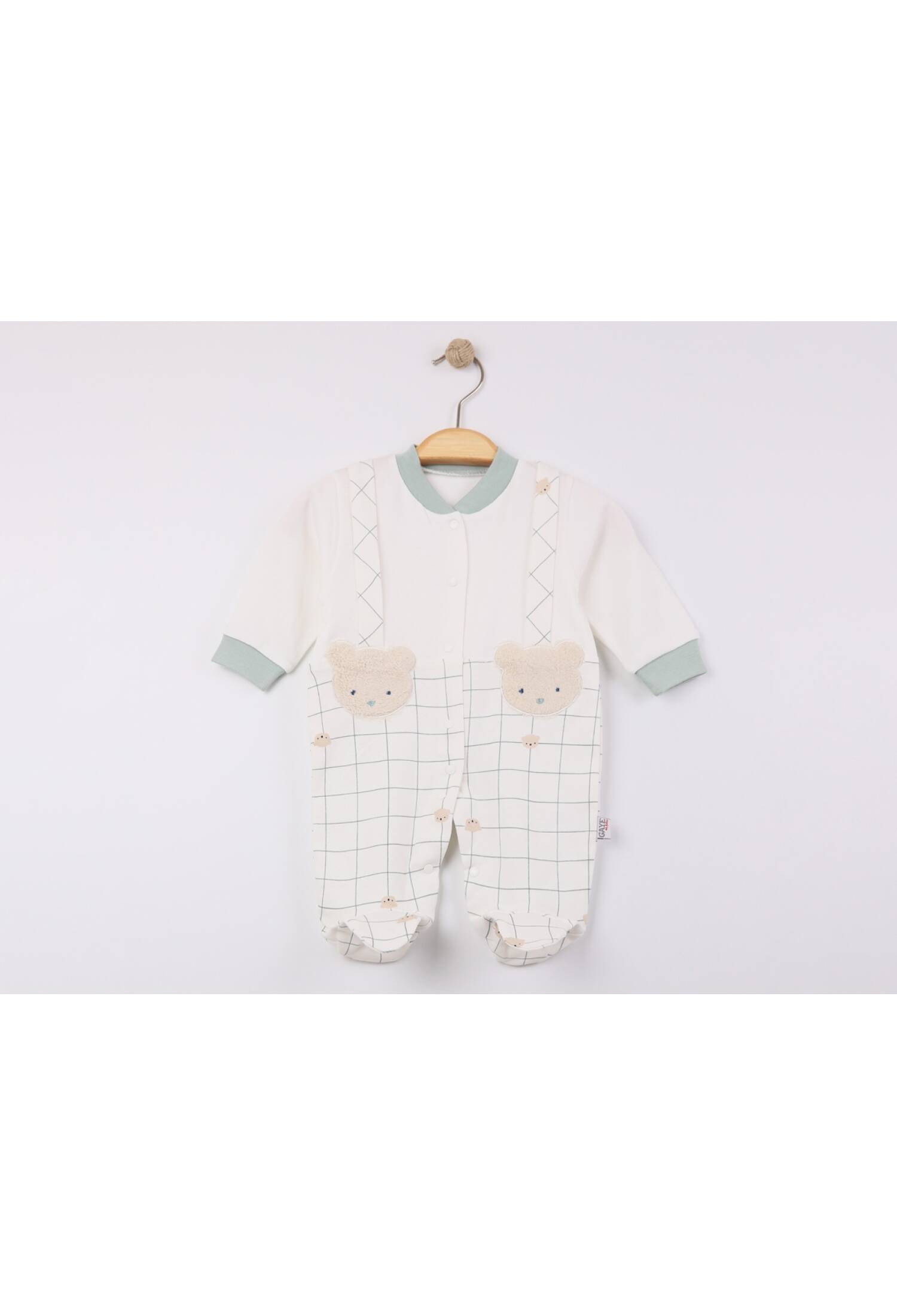 Teddy Bear Embroidered Baby Boy Romper