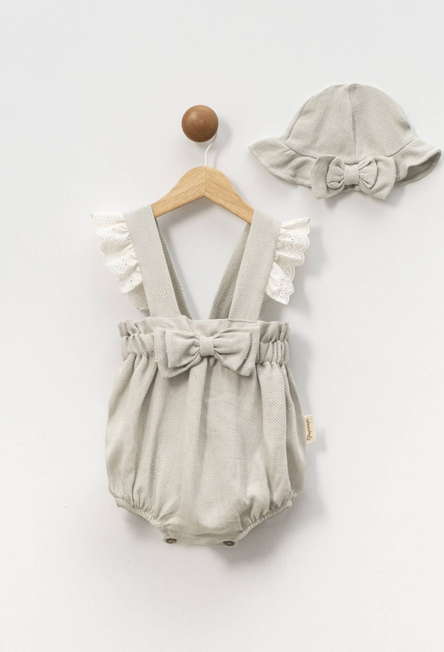 BOW DETAIL BABY GIRL ROMPER WITH HAt - ps-868