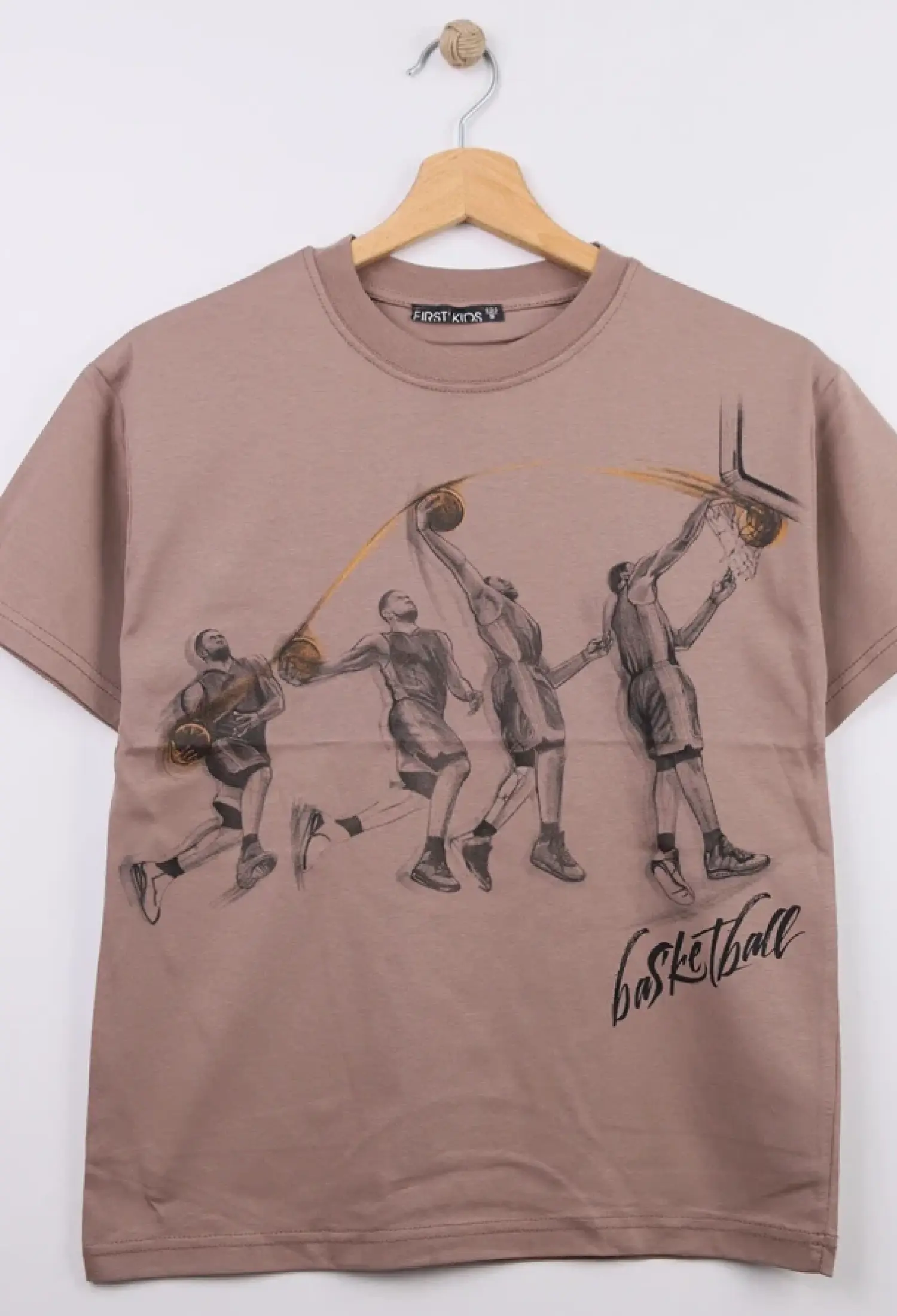 Basket Baskılı Erkek Tişört - Brand: FİRST KİDS - Kids & Bby Clothes From Peralane Kids Turkey