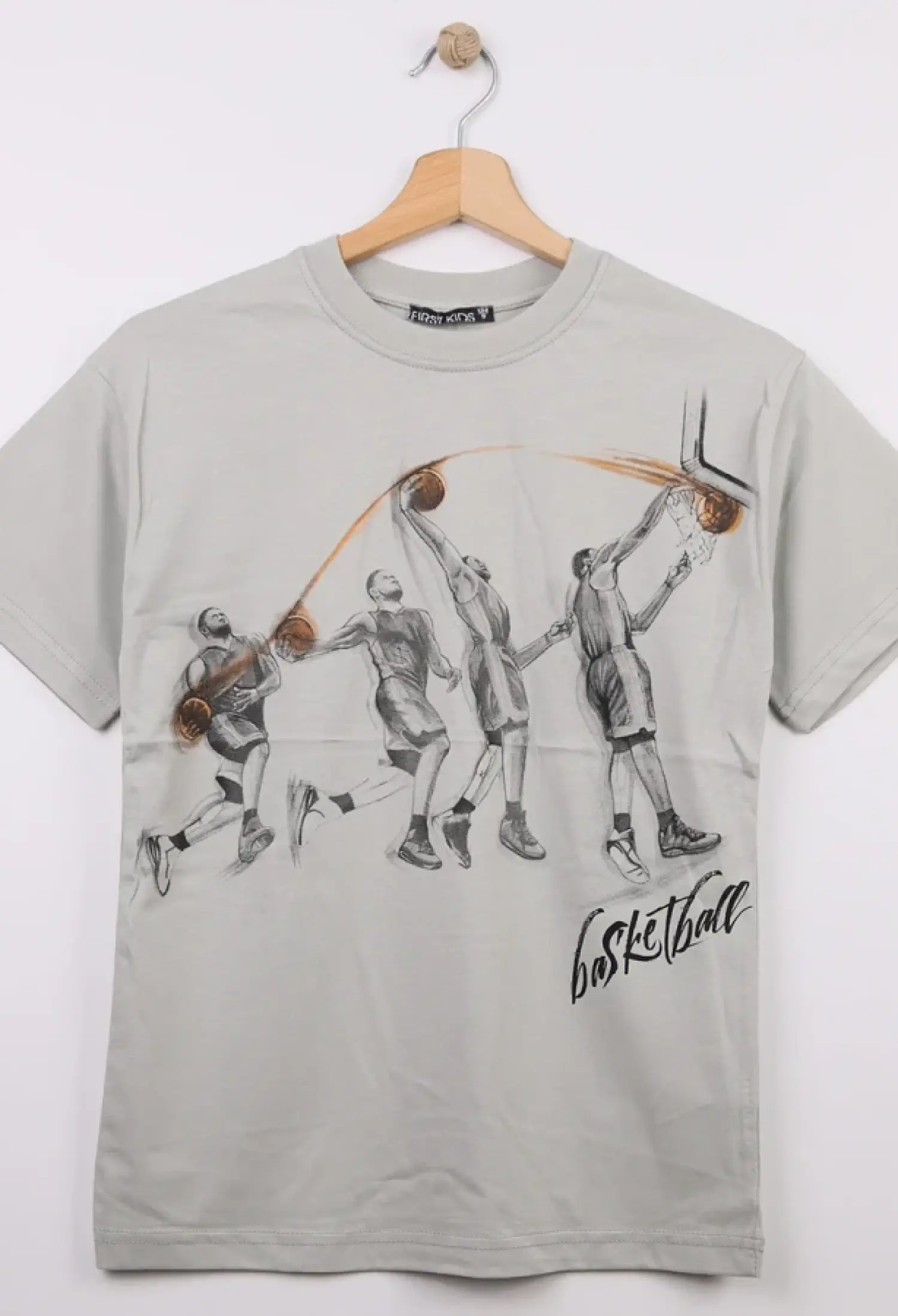 Basket Baskılı Erkek Tişört - Brand: FİRST KİDS - Kids & Bby Clothes From Peralane Kids Turkey