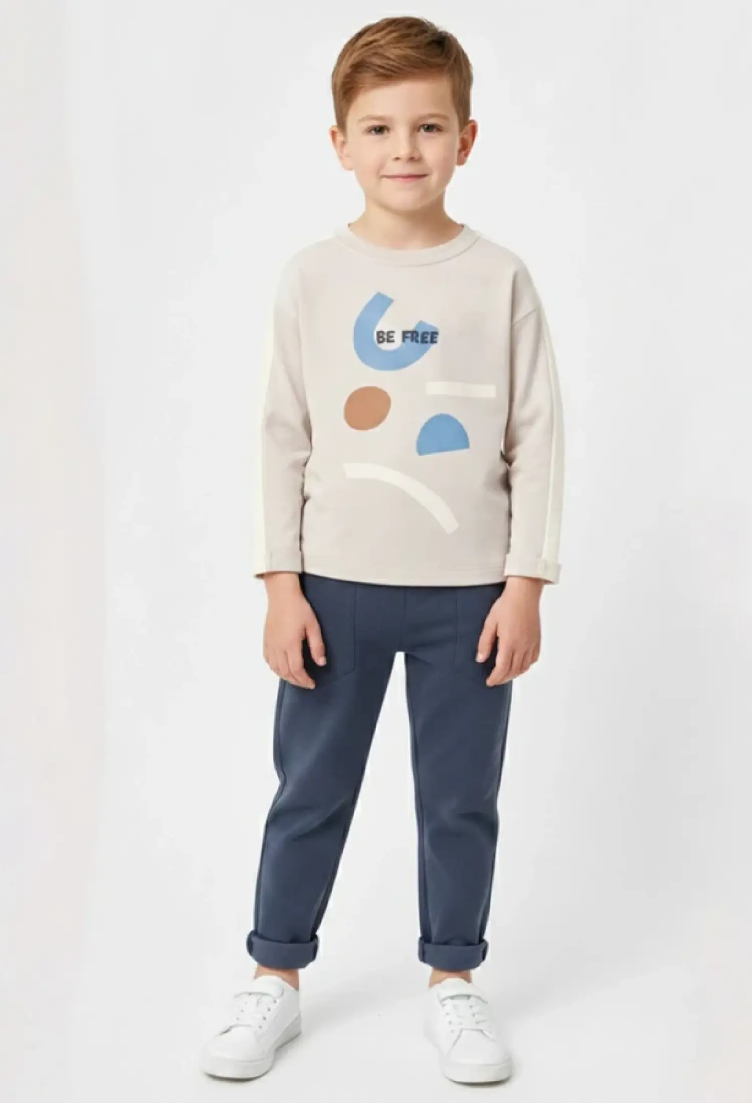 Be Free Baskılı Erkek Takım - Brand: VOVİDO - Kids & Bby Clothes From Peralane Kids Turkey