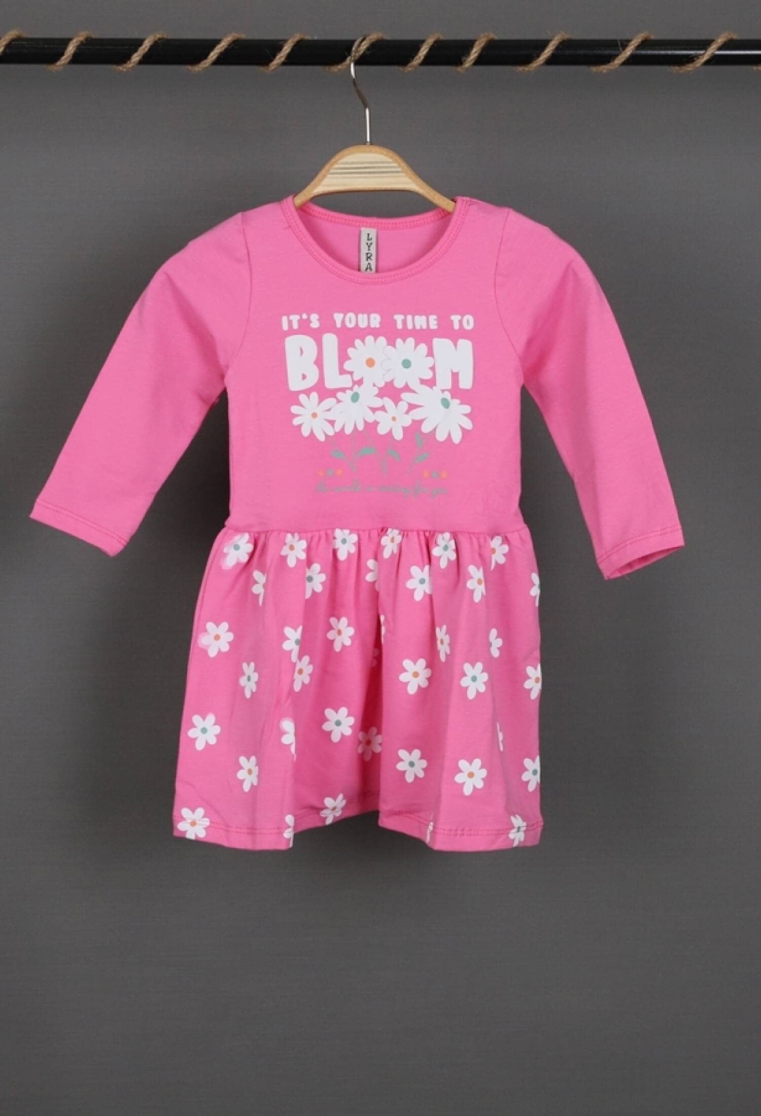 Bloom Baskılı Penye Elbise - Brand: LYRA KİDS - Kids & Bby Clothes From Peralane Kids Turkey