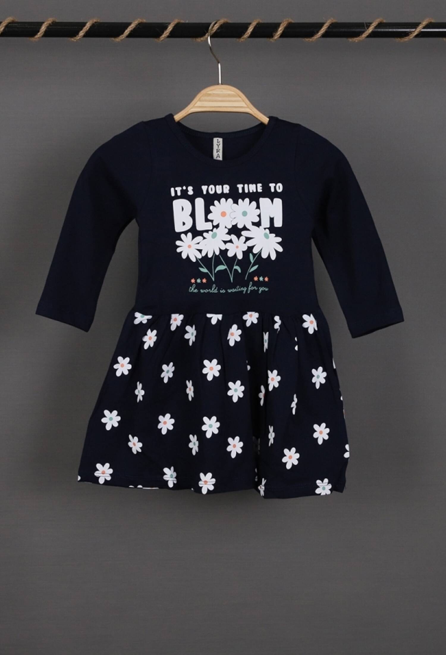 Bloom Baskılı Penye Elbise - Brand: LYRA KİDS - Kids & Bby Clothes From Peralane Kids Turkey